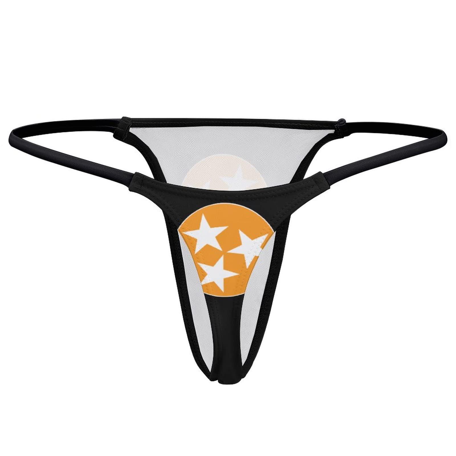 BAIKUTOUAN BAIKUTOUAN Flag of Tennessee Women's G-String Thongs Low Rise Hipster Underwear Stretch T-Back Panties L