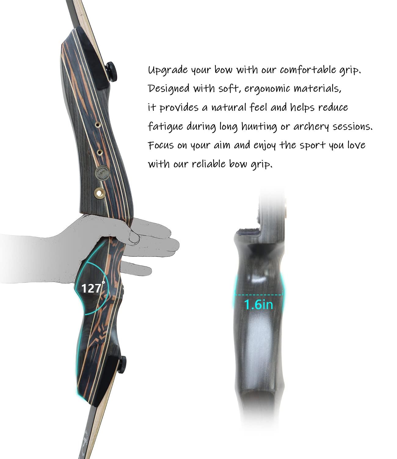 TACHYON ARCHERY TACHYON ARCHERY Recurve Bow for Adults and BeginnersArchery Bow Takedown Wooden Bow for Hunting and Target Shooting (Right Hand,40 lbs)