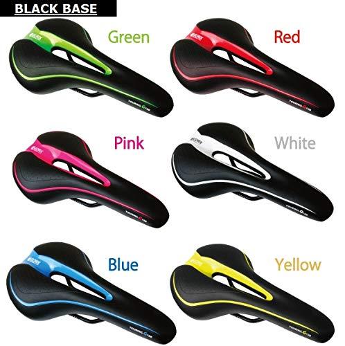 GORIX GORIX Bike Saddle Seat Comfortable Cushion with Rail Mountain Road Bicycle for Men and Women (GX-C19) (Black×Red)
