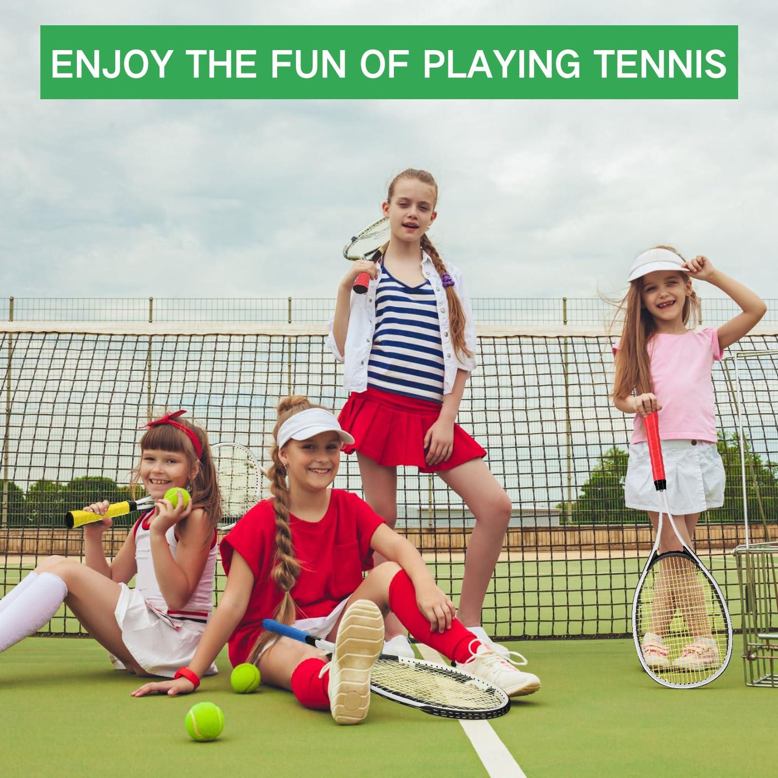 Motionchic Motionchic 6 Pcs Tennis Rackets for Adult Recreational 6 Players 27'' Tennis Racket Set with 3 Balls Lightweight Tennis Rackets for Tennis Training Beginner with Overgrip and Bag(Red)