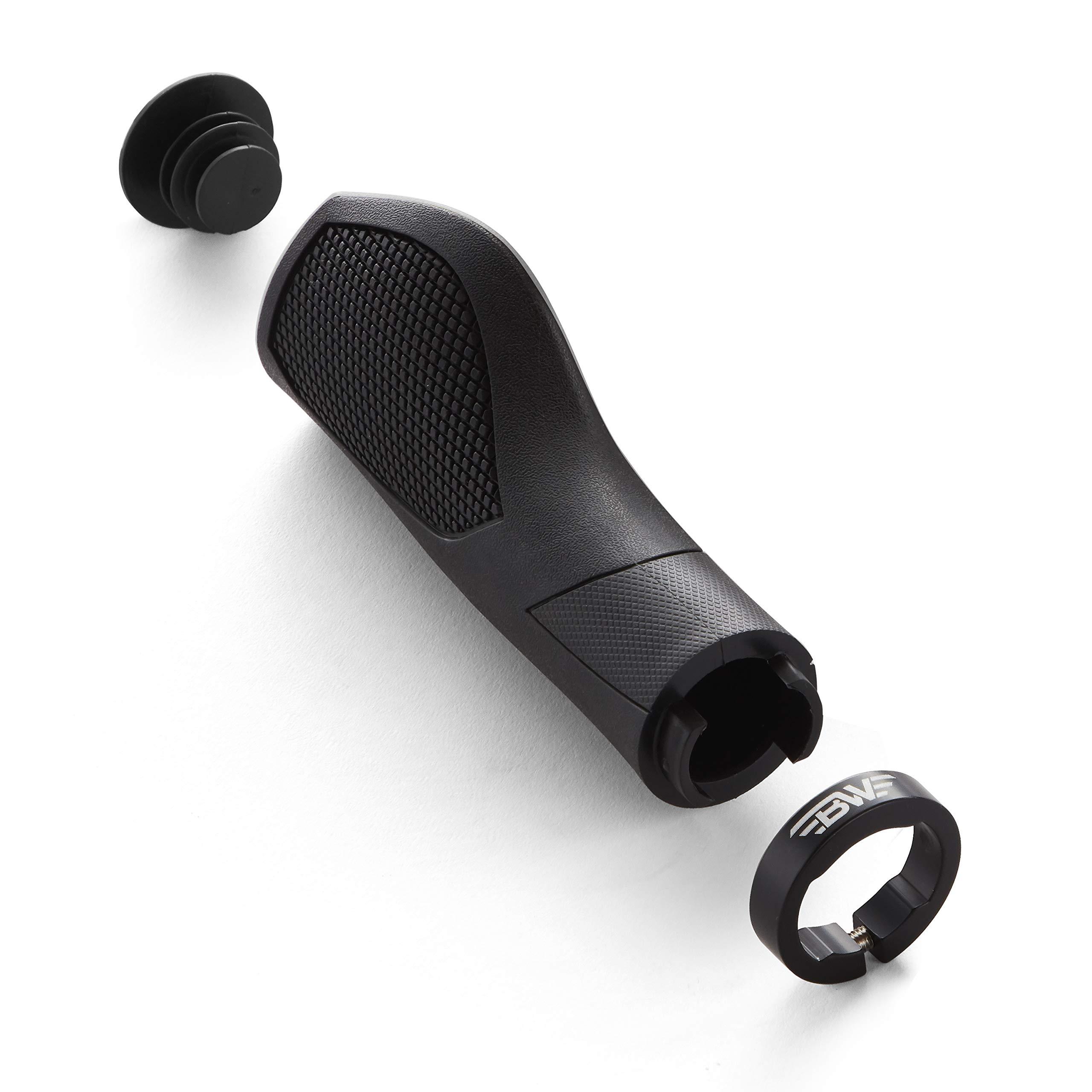 BW USA BW USA Ergo-Lock 2.0 Grips Dual Lock-On MTB Bike Handlebar Grips - Black