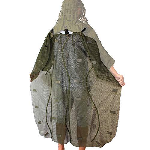 ROCOTACTICAL ROCOTACTICAL Breathable Ghillie Cape for Ghillie Suits Foundation, Mesh Nylon, for Hunting, Sniper, Airsoft, Wildlife Photography, Halloween, Army Green