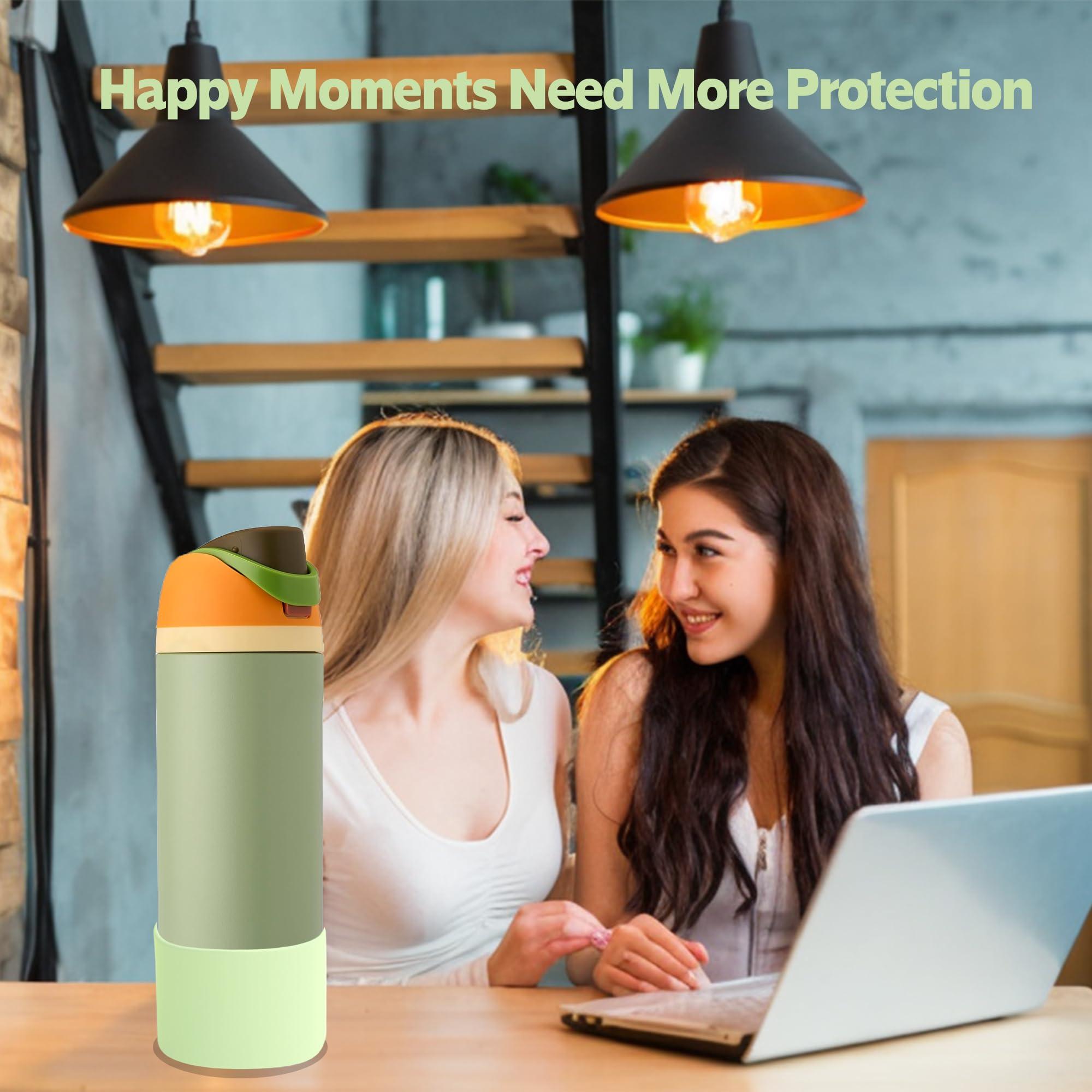 AESKEIA AESKEIA 2PCS Silicone Water Bottle Boot for Owala 24oz 32oz 40oz,Anti-Slip Protective Sleeve Bottom Bumper Protector for FreeSip, Twist, and Flip Stainless Steel Water Bottles (Light Green, 40oz)