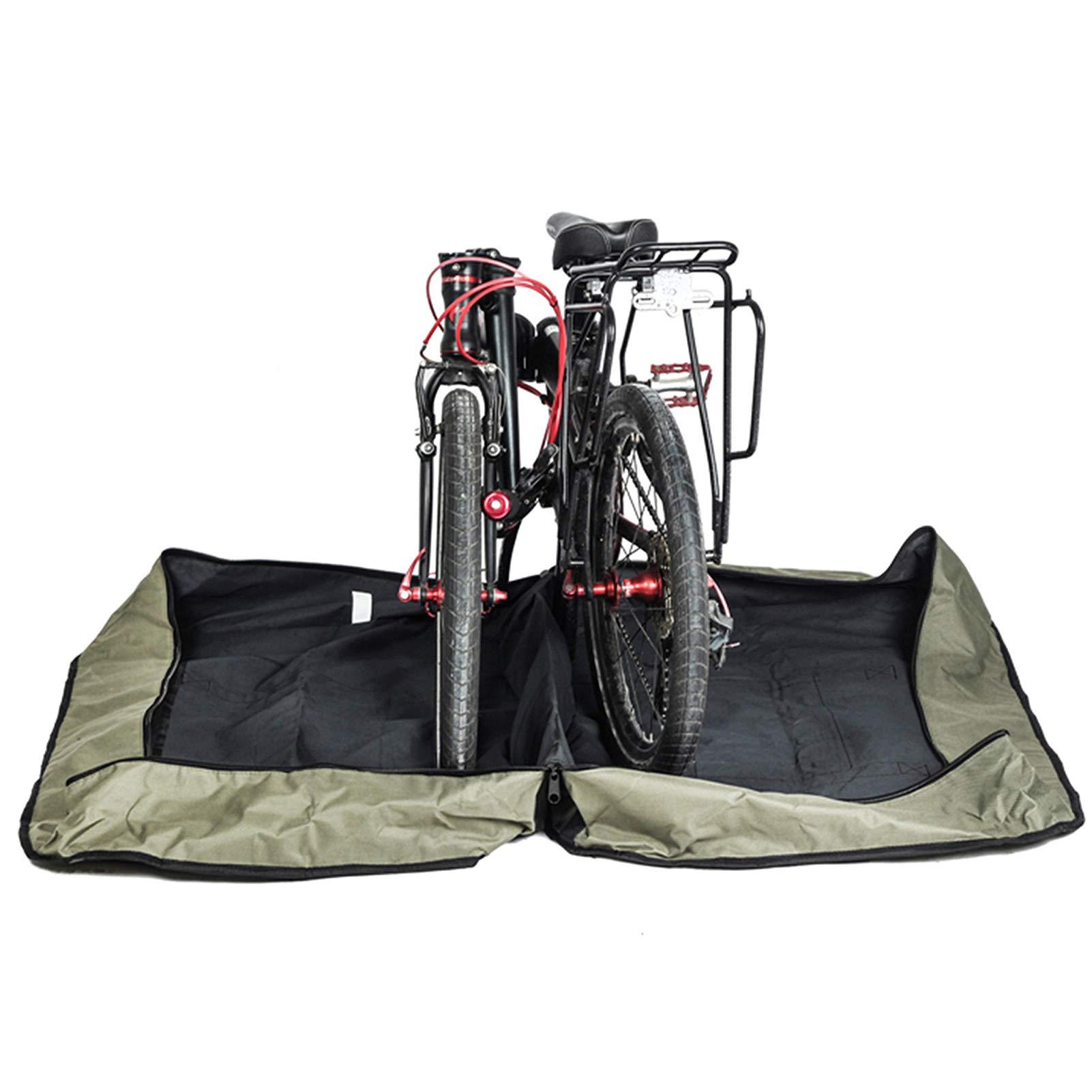 CamGo CamGo 20 Inch Folding Bike Bag - Wear-Resistant Bicycle Travel Case Outdoors Bike Transport Bag for Cars Train Air Travel (Army Green, 20 inch)