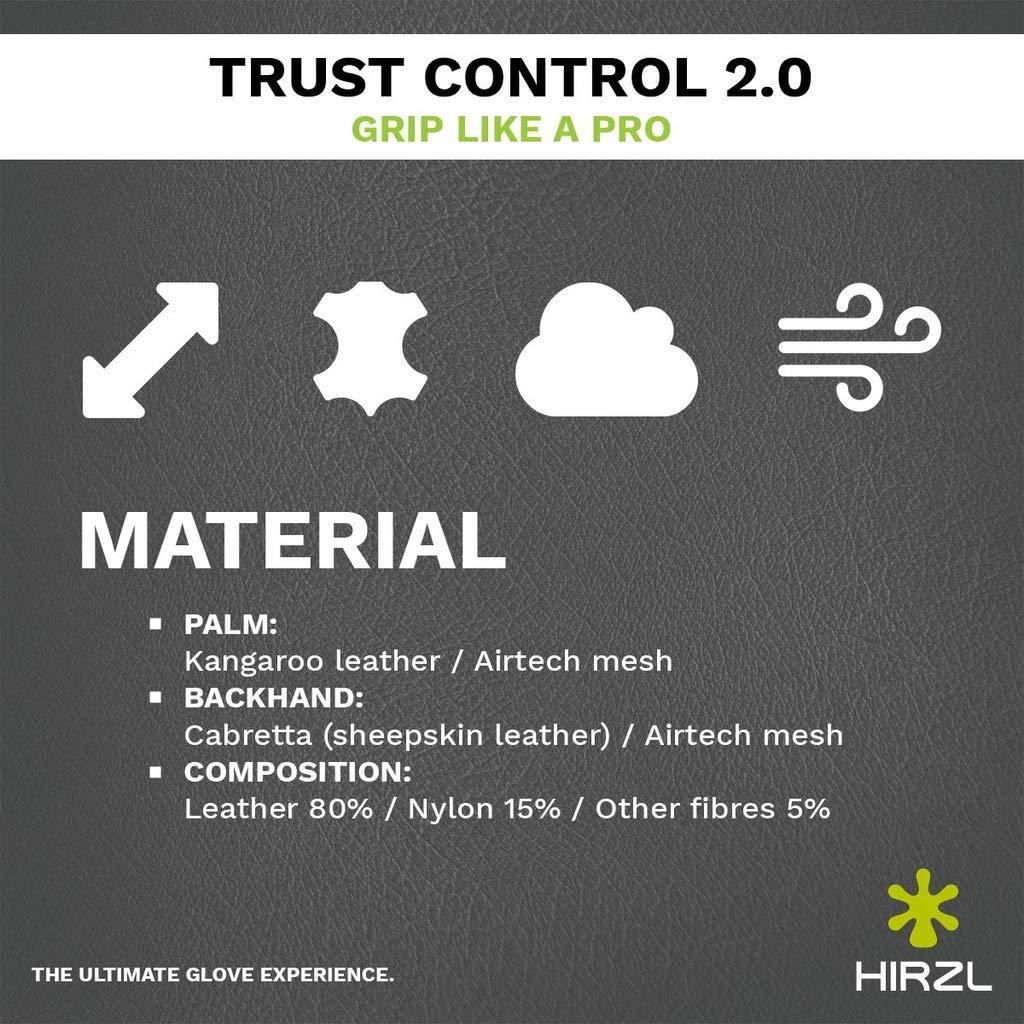 HIRZL HIRZL Trust Control 2.0 Golf Gloves, All Weather Mens Golf Glove, White/Black, Kangaroo Leather Palm, Cabretta Leather Backhand, Trusted by Pros, Sweat Free, Ultimate Grip, Small, Worn on Right Hand