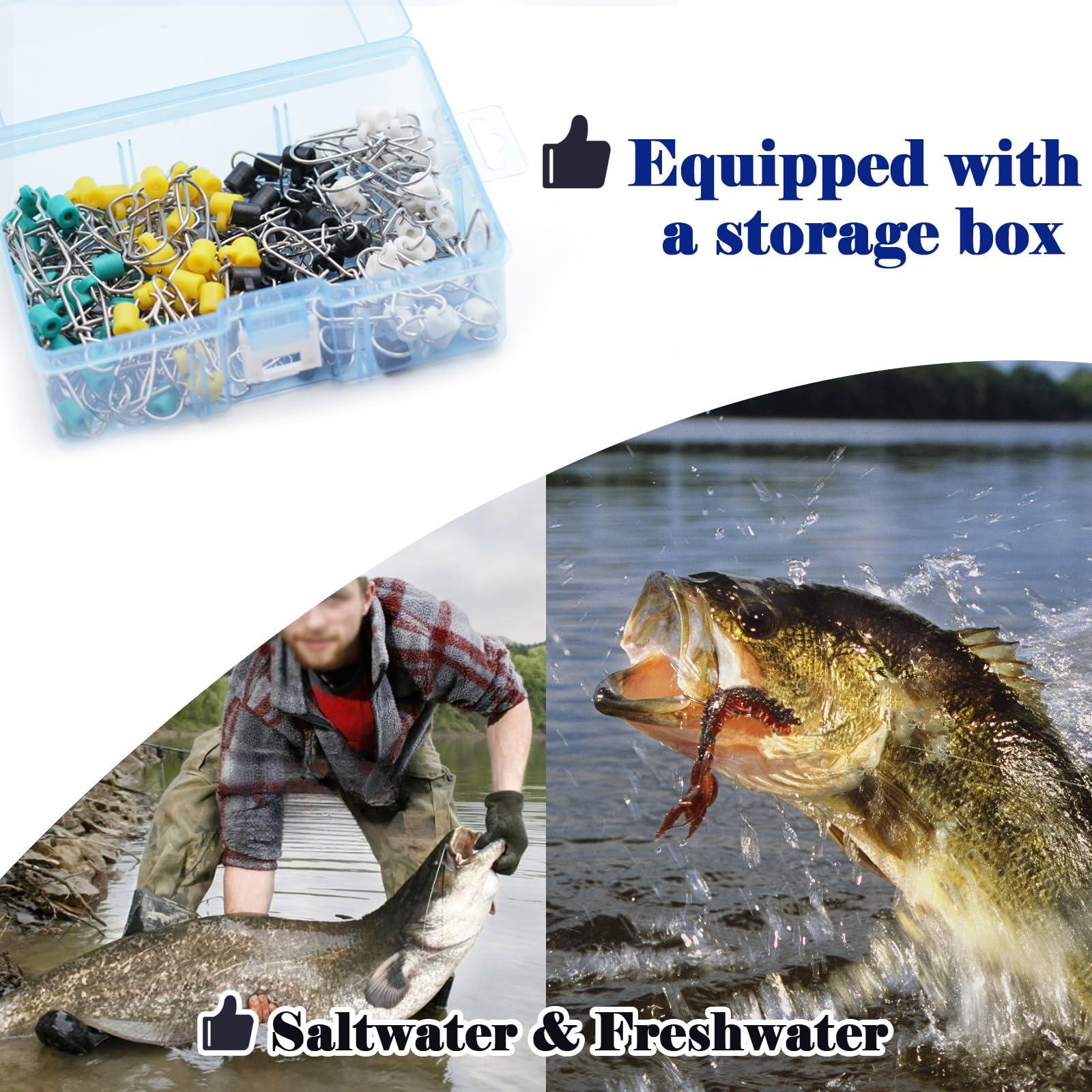 FishTrip FishTrip Sinker Slides for Fishing Rigs - 25pcs Duo Lock Snaps for Fishing Line Heavy Duty Weights Sinkers Saltwater Connector Accessories