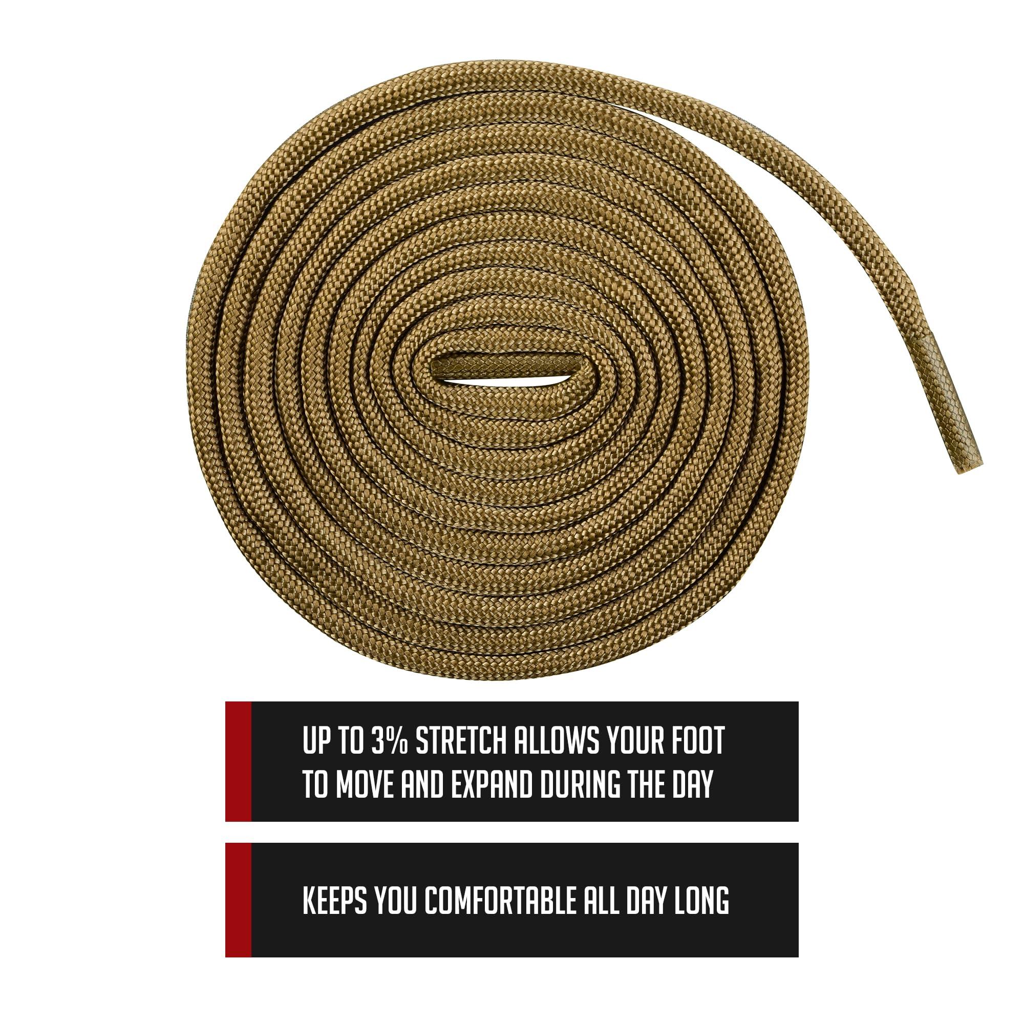 IRONLACE IRONLACE - Paracord 550 Laces Type III, Heavy-Duty, Universal Boot & Shoe Laces, Stretchable Nylon, 550-Pound Breaking Strength, Coyote Brown, 9/64 Inch (3.5mm) Tip Diameter, 72-Inch, 1-Pair