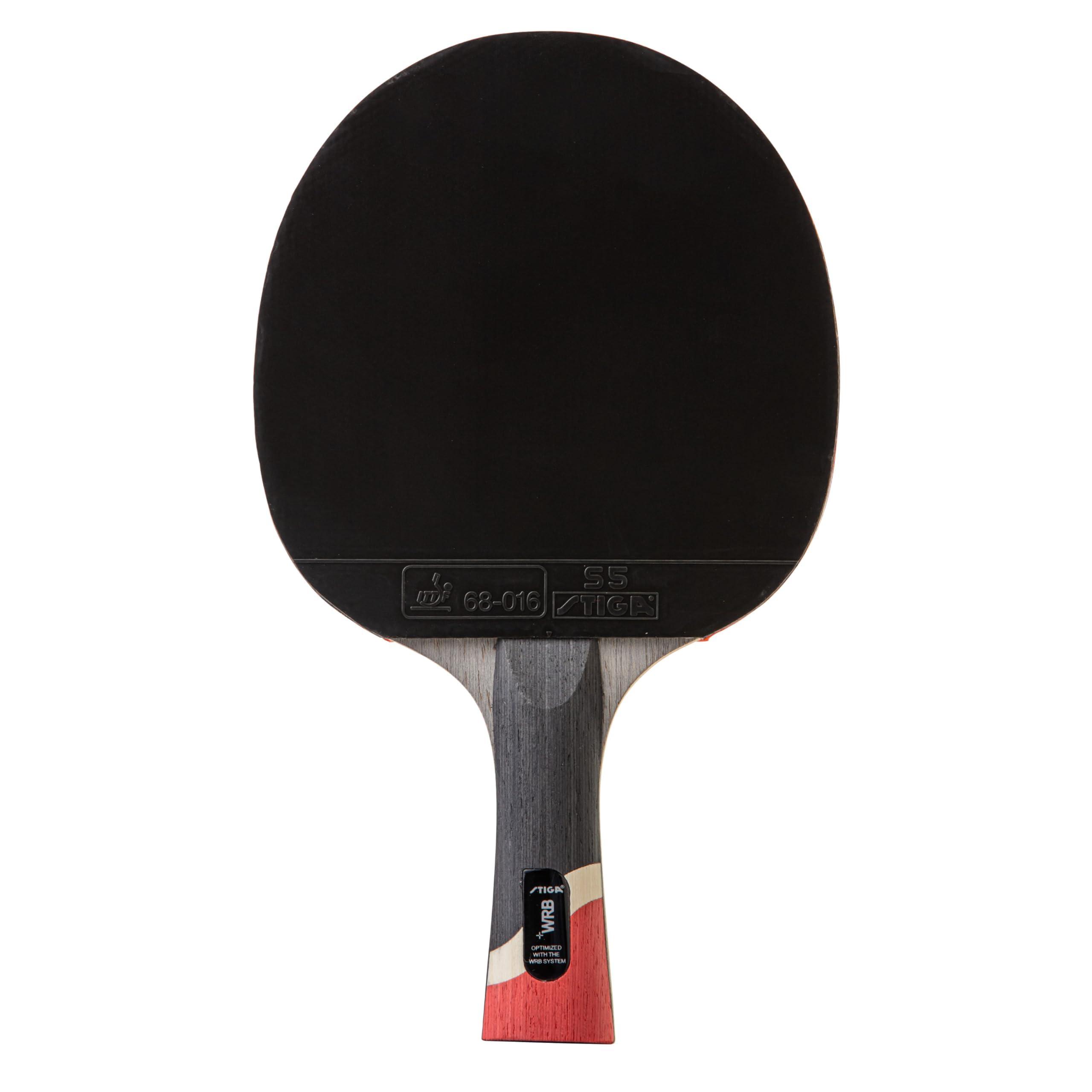 STIGA STIGA Pro Carbon Performance-Level Table Tennis Racket with Carbon Technology for Tournament Play - Red and Blue Colors