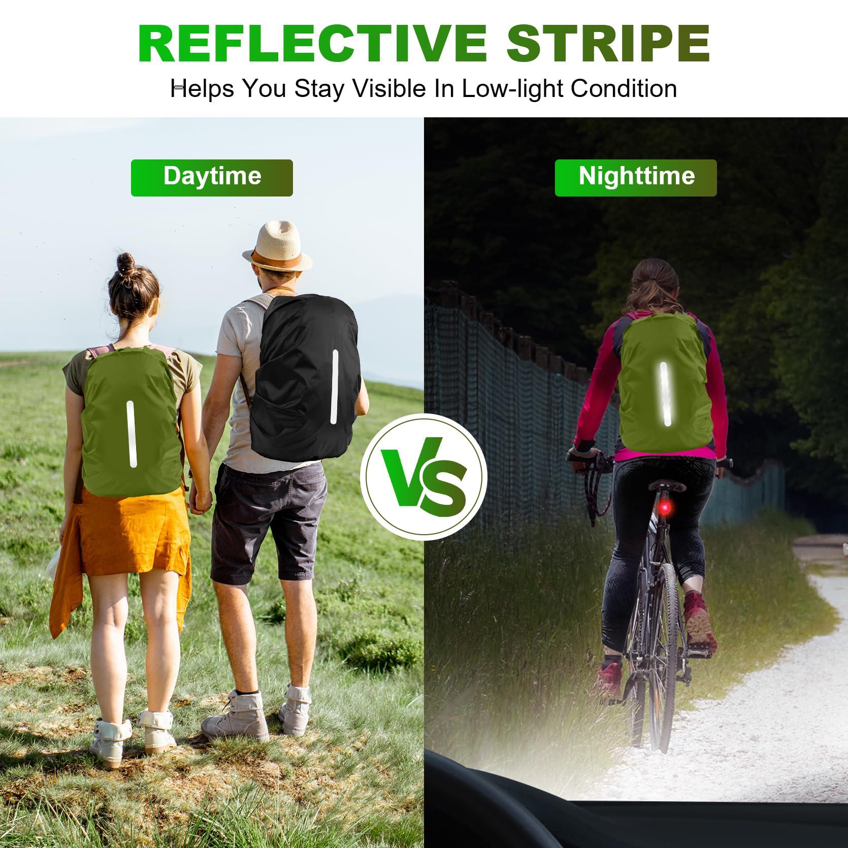 LAMA LAMA 2 Pack Waterproof Rain Cover for Backpack, Reflective Rucksack Rain Cover for Anti-dust/Anti-Theft/Bicycling/Hiking/Camping/Traveling/Outdoor Activities