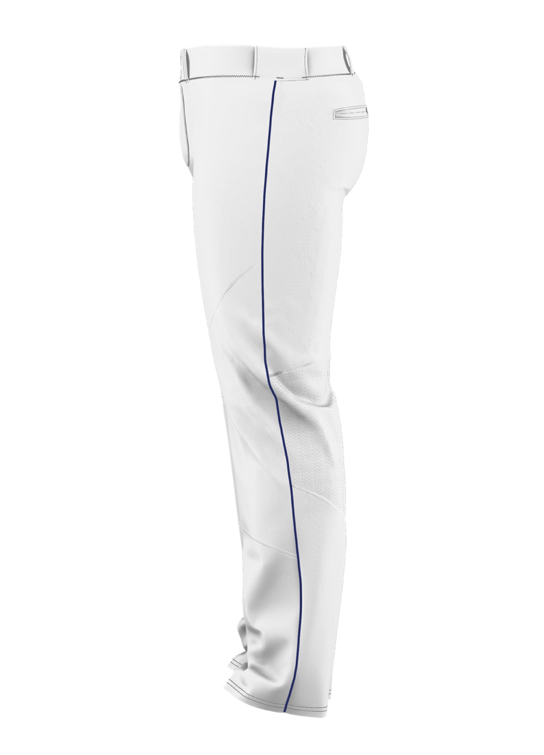 Alleson Athletic Alleson Athletic Men's Crush Premier Braided Baseball Pant, White/Navy, X-Large