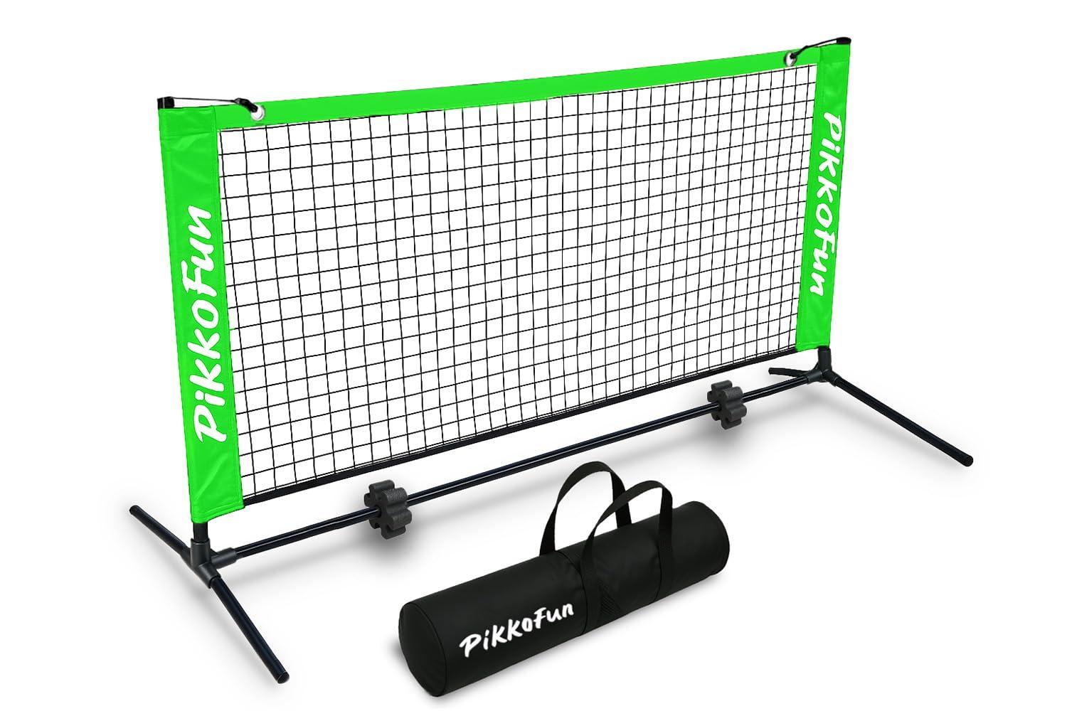 PIKKOFUN PIKKOFUN Small Mini Pickleball Net 5 ft - Portable Pickleball Dink Practice Net for Indoor and Outdoor, USAPA Regulation Height 3 ft., Quick Set Up Lightweight and Durable Design, Green Pickleball Net