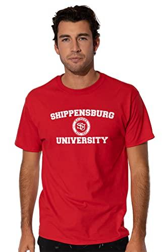 LOGOVISION Shippensburg University Official Circle Logo Short Sleeve Mens Cotton T-Shirt,Red, Small