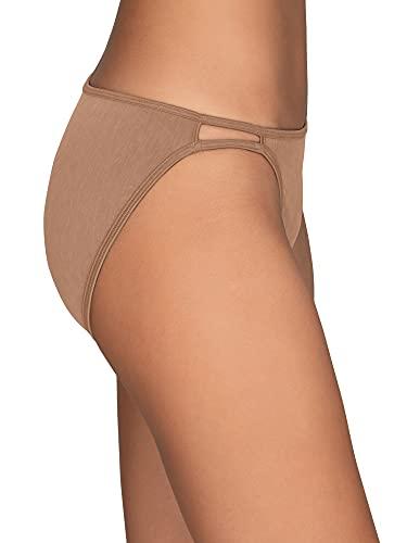 Vanity Fair Vanity Fair Women's Illumination String Bikini Panties, Silky Stretch & Satin Trim, Totally Tan, 8