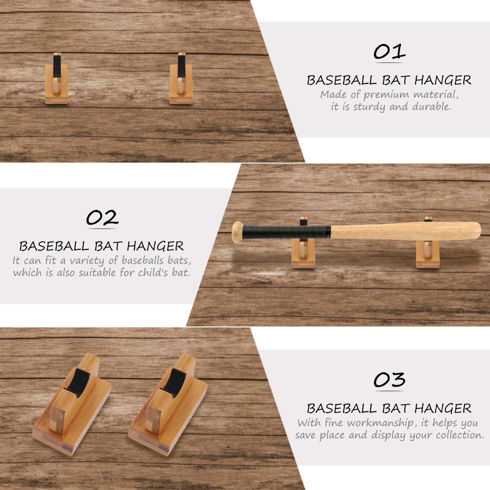 BESPORTBLE BESPORTBLE 1 Pair Horizontal Baseball Bat Holder Baseball Bat Wall Mount Baseball Softball Bat Rack Baseball Bat Display Holder Rack for Table Or Desk