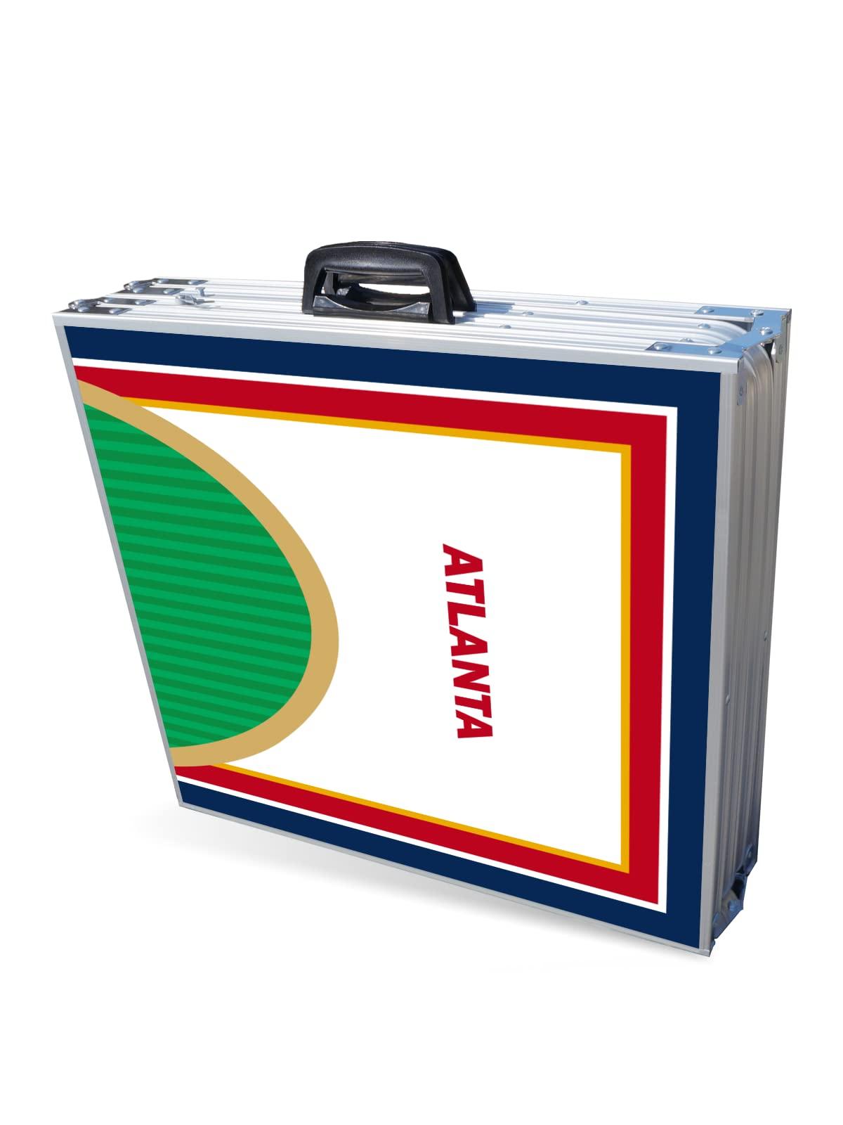 PartyPongTables.com 8-Foot Professional Beer Pong Table w/Cup Holes & LED Lights - Atlanta Baseball Diamonds