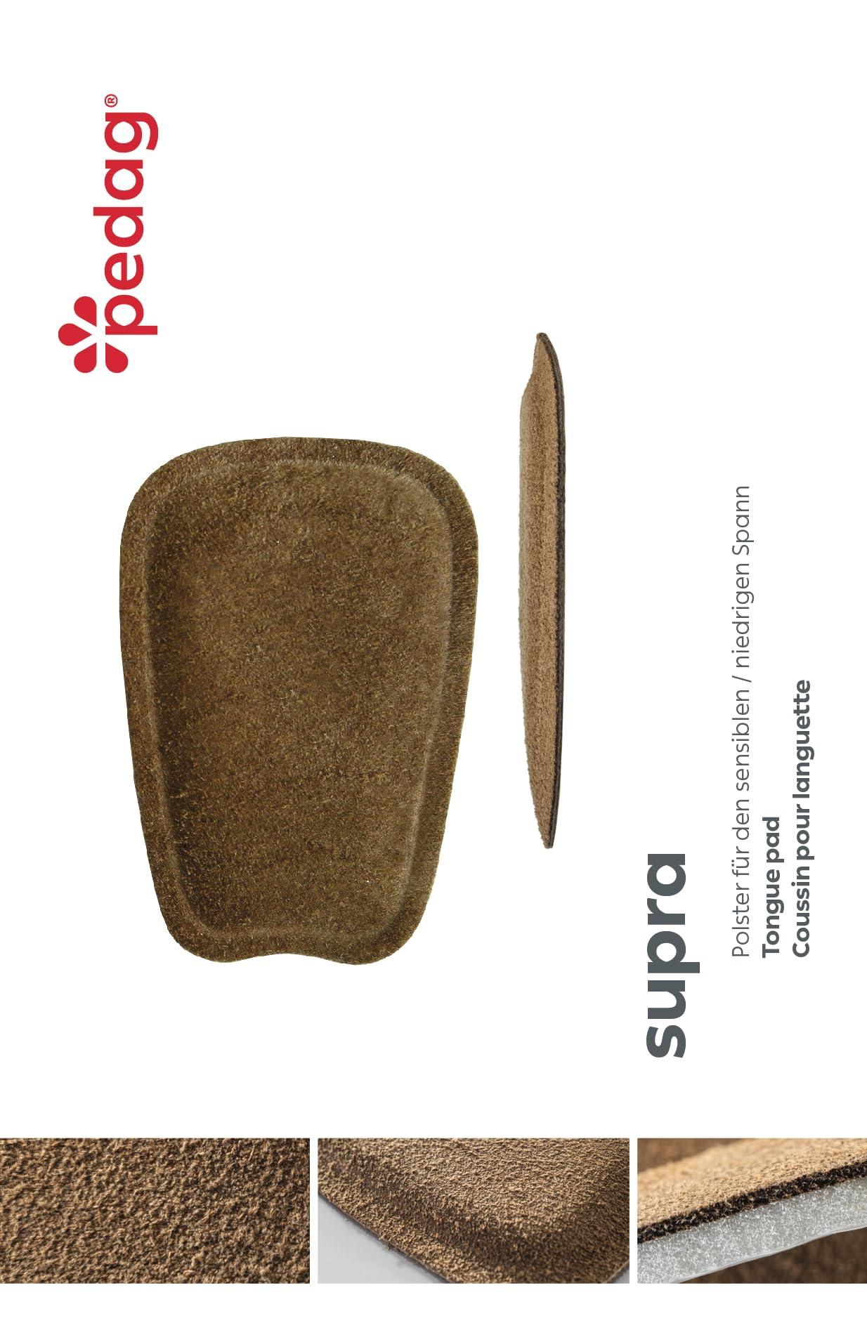 pedag pedag Supra | German Handmade Shoe Tongue Pads | Soft Suede Leather and Memory Foam Shoe Padding | Solves Loose Shoes Problem | 1 Pair, Small/Medium Size