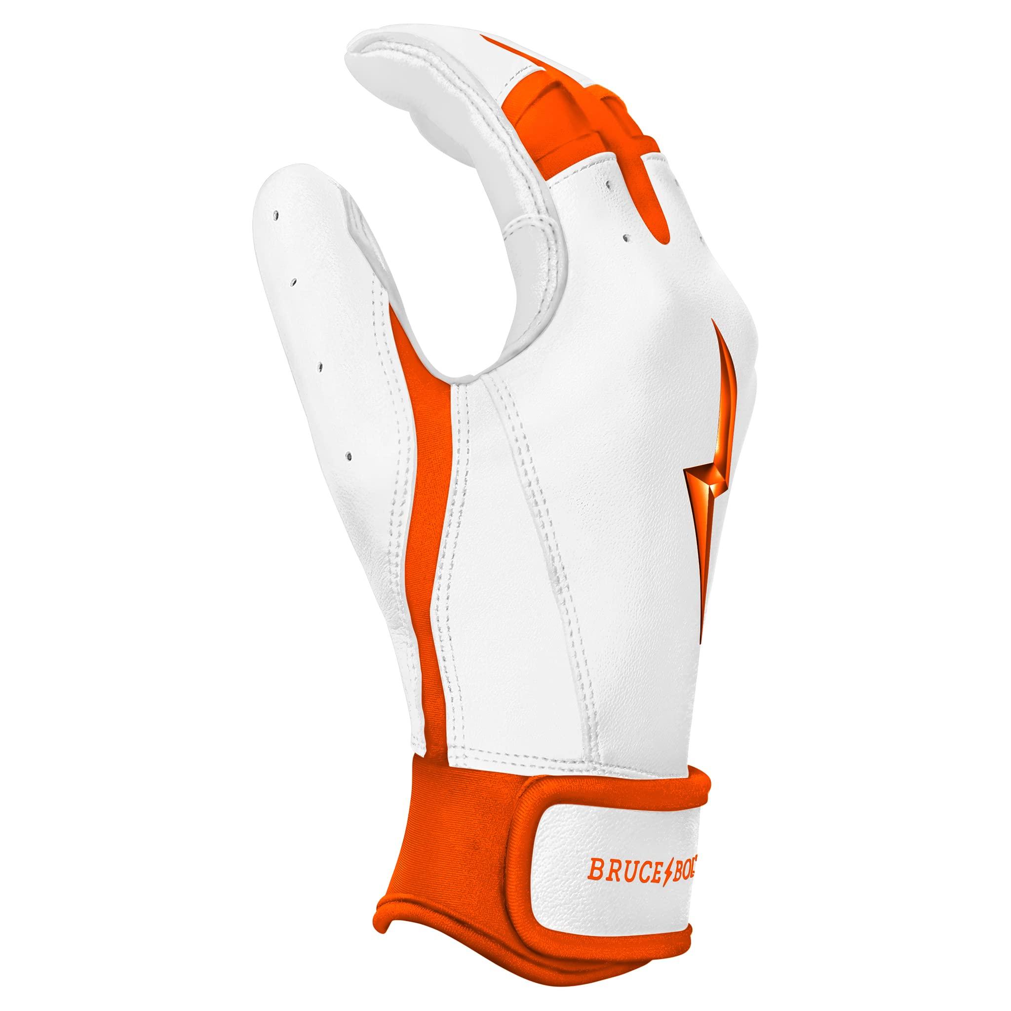 BRUCE BOLT BRUCE BOLT Chrome Series Short Cuff Orange Batting Glove - Orange Small