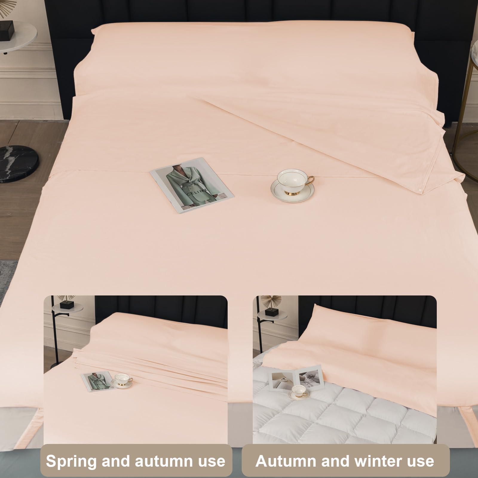 BREENHILL BREENHILL Cotton Sleeping Bag LinerSingle Camping Sheets & Travel Sheet Hostels & Traveling Sleep Sack for Backpacking, Hotels Lightweight Sleeping Bag Liners with Zipper Comfortable Pink