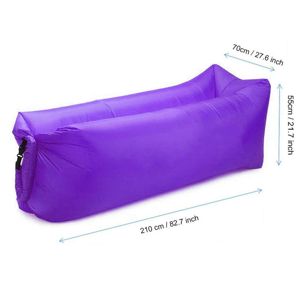 Beiruoyu Beiruoyu Inflatable Lounger Air Chair Sofa Bed Sleeping Bag Couch for Beach Camping Lake Garden (Purple)