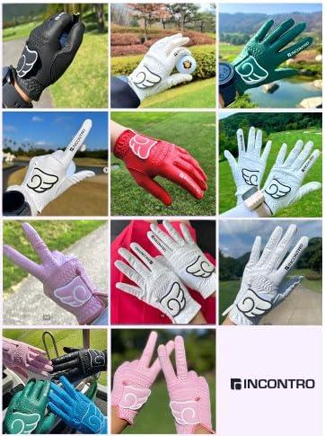 Dongsan Sports Wing Golf Gloves INCONTRO - 7Colours, Microfiber, Slim Fit, All Weather, Washable, Touch Screen Compatibility, and Water Resistent. Left Hand for Men/Women. (Green, Medium (21))