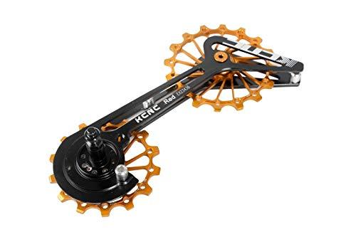 KCNC KCNC Road Cyclocross Gravel Bicycle Bike Rear Derailleur Oversized Pulley Wheel System Cage OSPW for Sram Red/Force 10 11 Speed use(Gold)