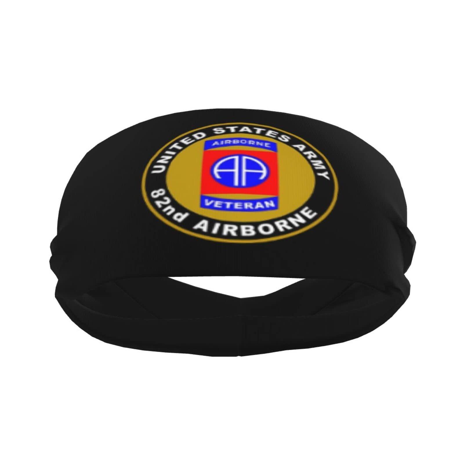 Tavos Army Veteran 82nd Airborne Sports Sweatband Headband for Men - for Tennis, Basketball, Running, Gym, Working Out