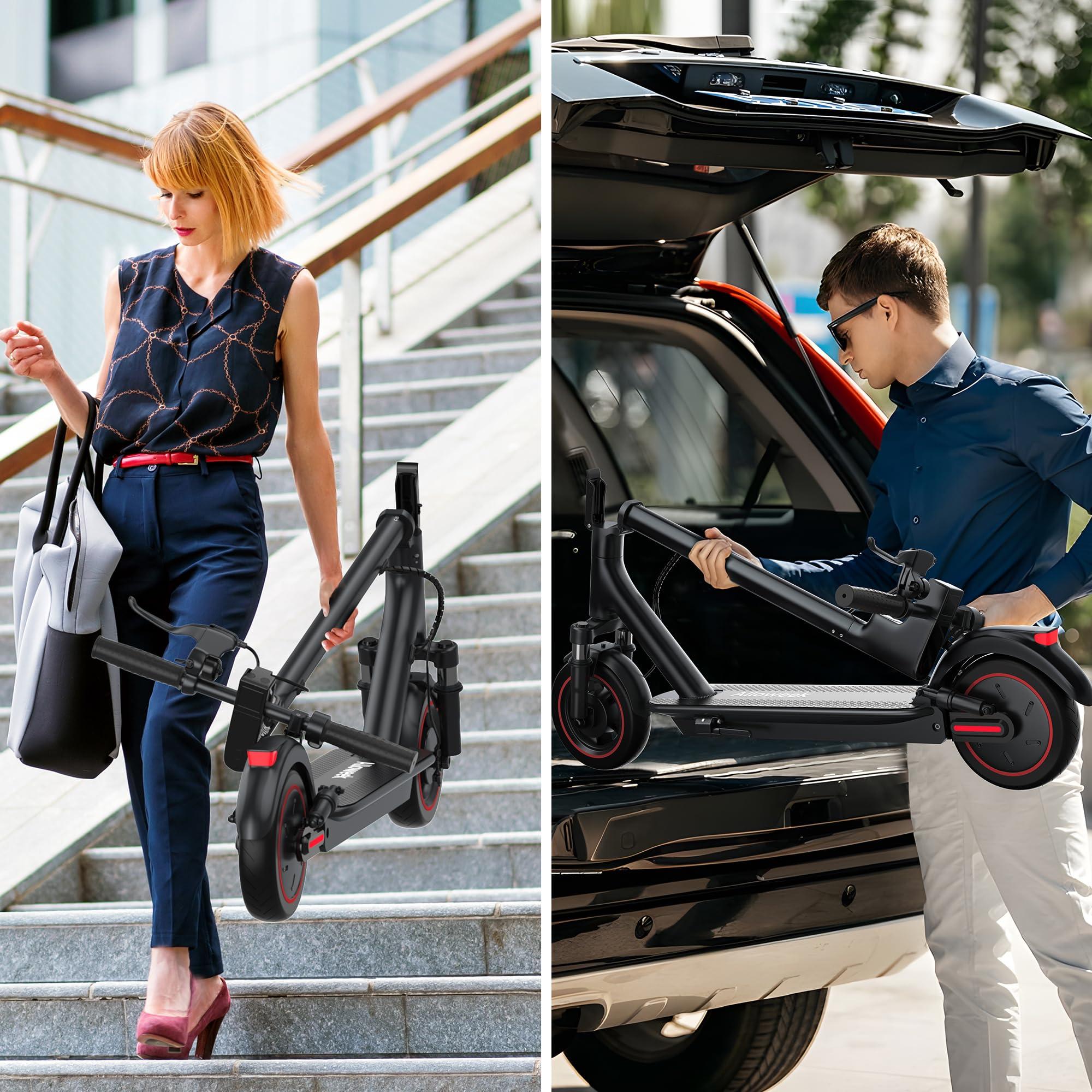 Alloweek Alloweek Electric Scooter, 10" Solid Tires, 500W Motor, 22Mph, 22/28/52 Miles Long Range, Folding E-Scooter with Dual Suspension and Braking System (A1MAX)