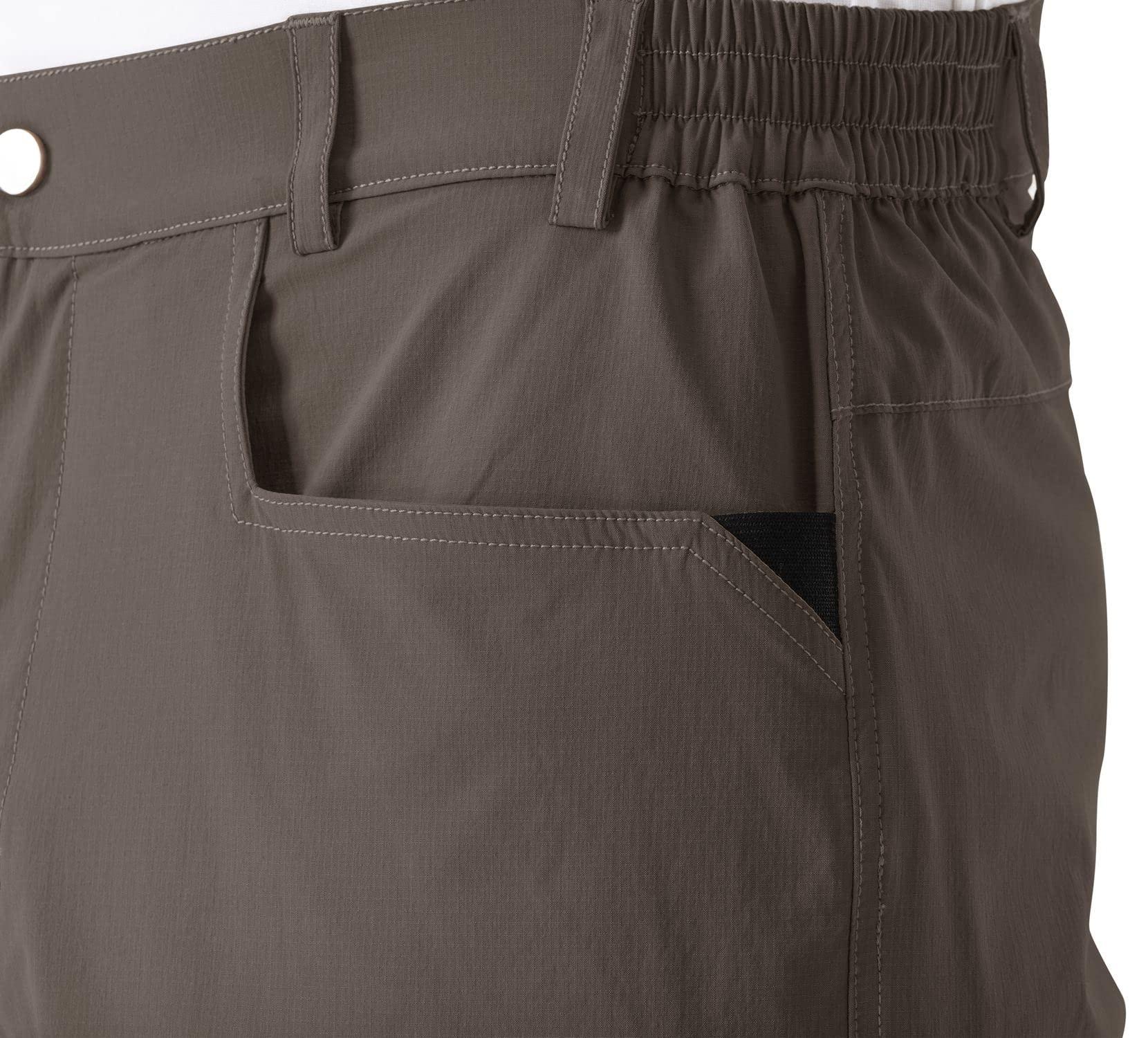 Rdruko Rdruko Men\'s Quick Dry Work Shorts Water Resistant Golf Cargo Shorts with Zipper Pockets(Brown, US 36)