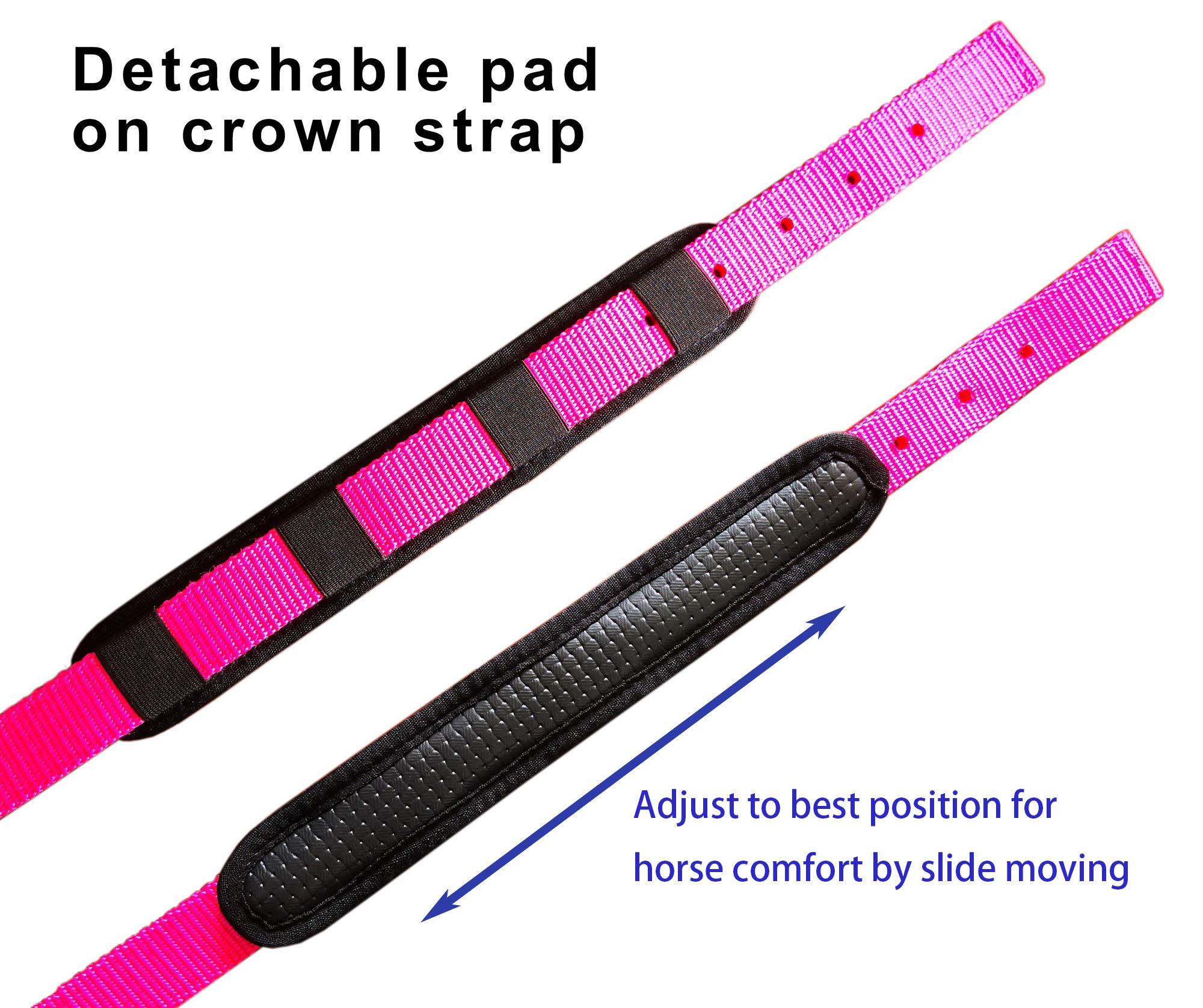 T TEKE T TEKE Adjustable Horse Halters by Heavy Duty Soft Nylon, Padded with Anti-rubbing Waffle Neoprene on Both Crown & Nose