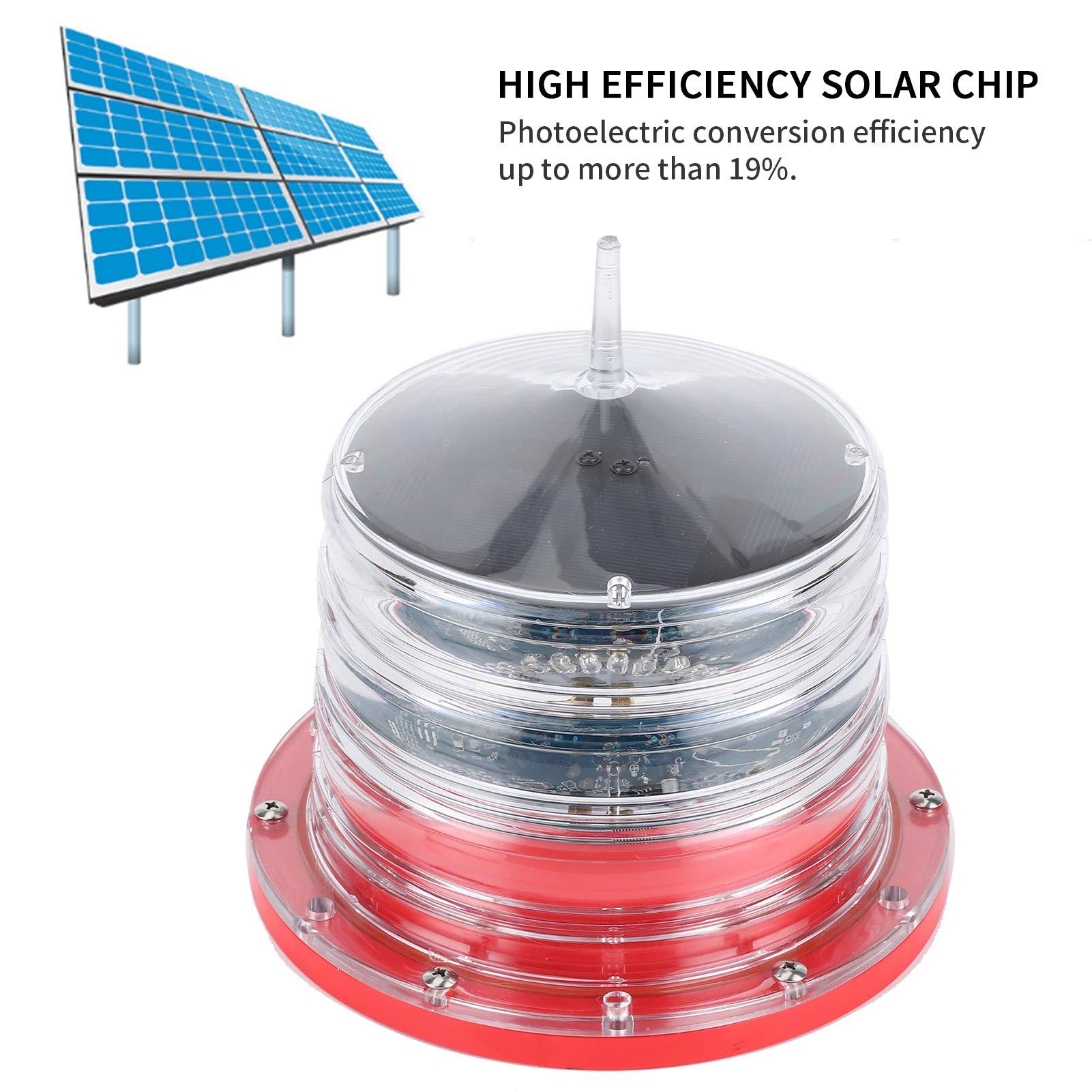 Aramox Boat Navigation Lights, Solar Power Beacon Light LED Flashing Floating Lamp IP68 Waterproof for Marine Ship Boat