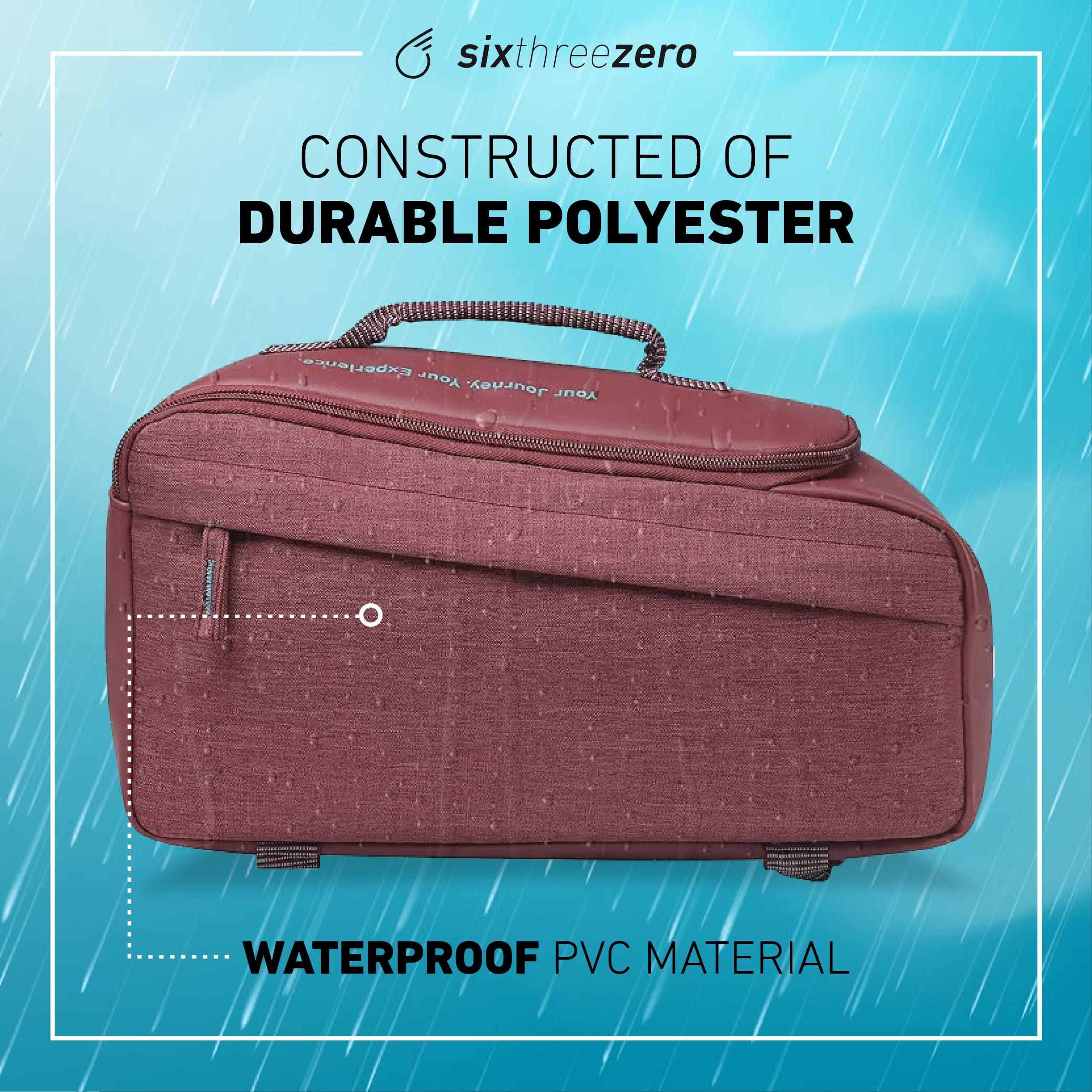 sixthreezero sixthreezero Bike Bag for Rear Rack, Waterproof Universal Bicycle Pannier for Storage, Cargo Trunk with Carry Handle, Burgundy w/Teal