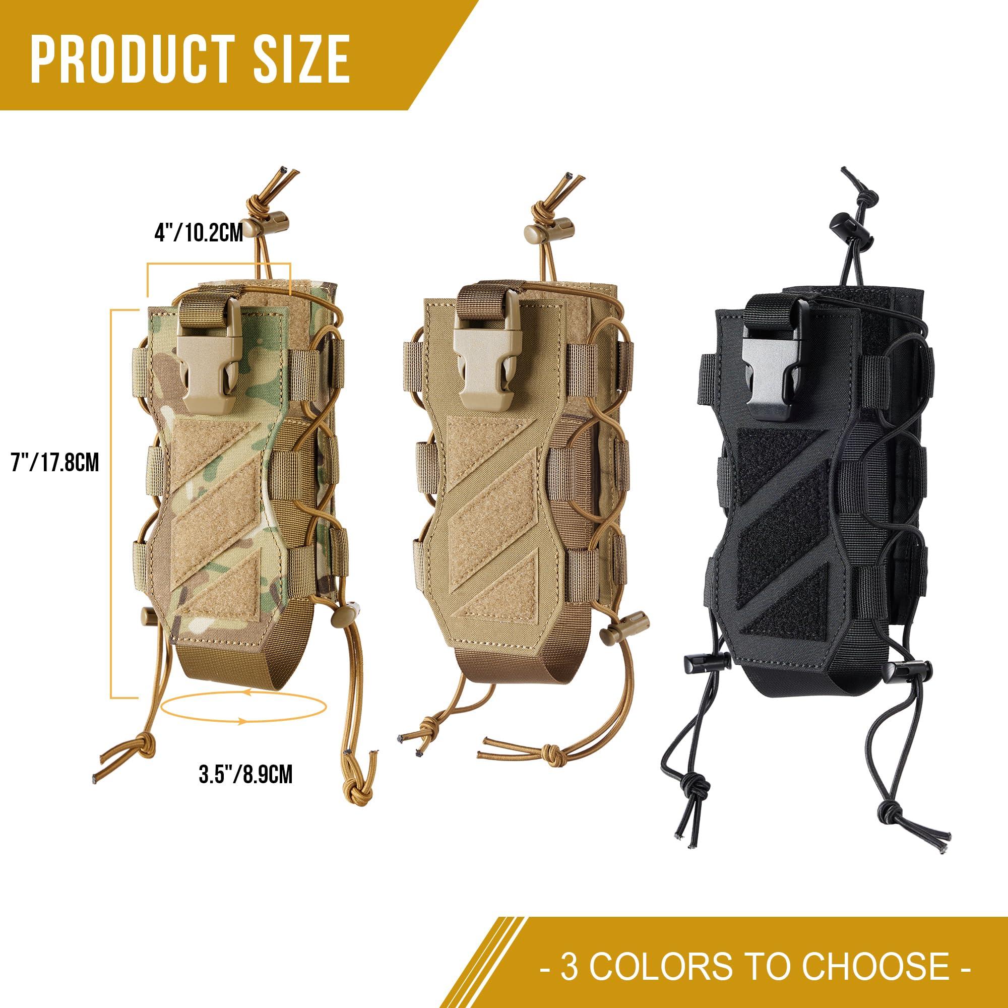 OneTigris OneTigris HUNTERZ Water Bottle Holster, Adjustable 10 to 32oz Hydration Flasks Holder Carrier for Hydro Flask & Nalgene & Contigo Bottle, Brown