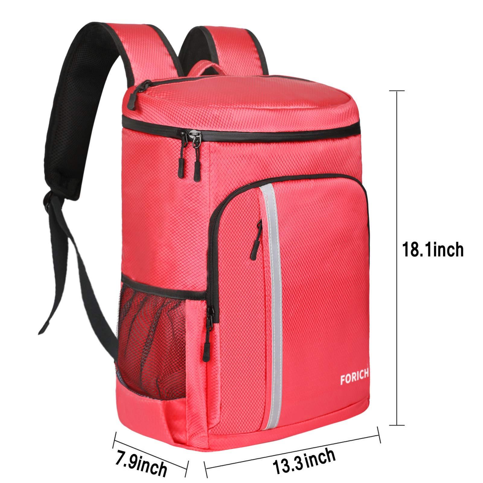 FORICH FORICH Backpack Cooler Leakproof Insulated Waterproof Backpack Cooler Bag, Lightweight Soft Beach Cooler Backpack for Men Women to Work Picnics Camping Hiking, 30 Cans (Watermelon Red)