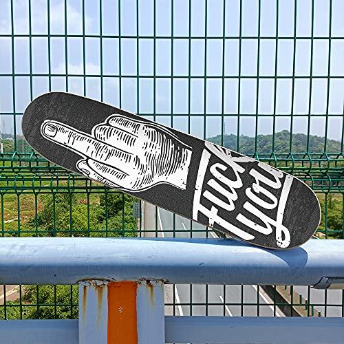 Hupery Hupery Middle Finger Sign Skateboard Grip Tape Longboard Griptape Waterproof Grip Tape Sheet Sticker Deck Sandpaper Griptape, 33.1x9.1 inch (Middle Finger)