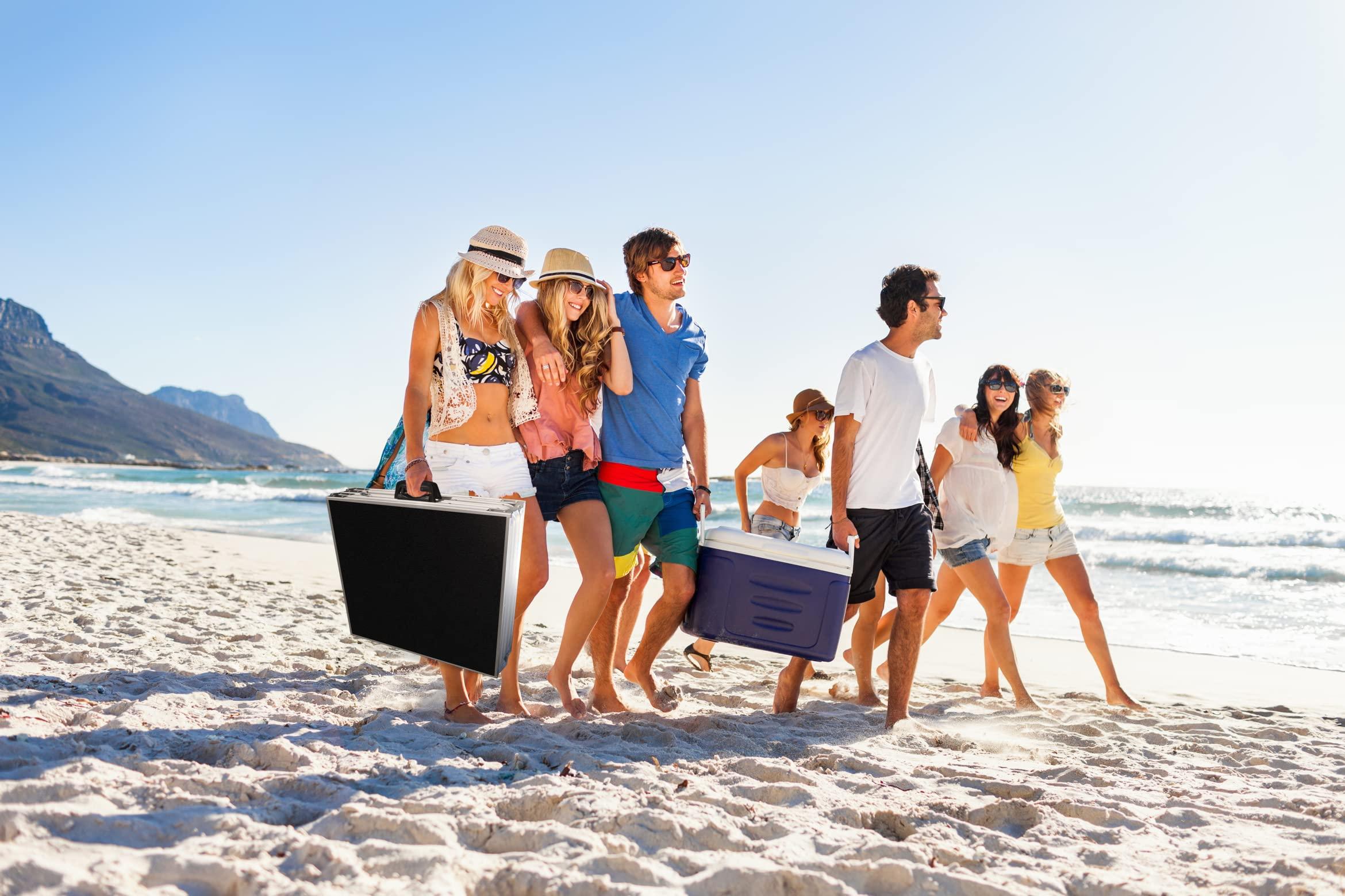 PartyPongTables.com 8-Foot Professional Beer Pong Table w/Cup Holes & LED Lights - Seattle Hockey Rink