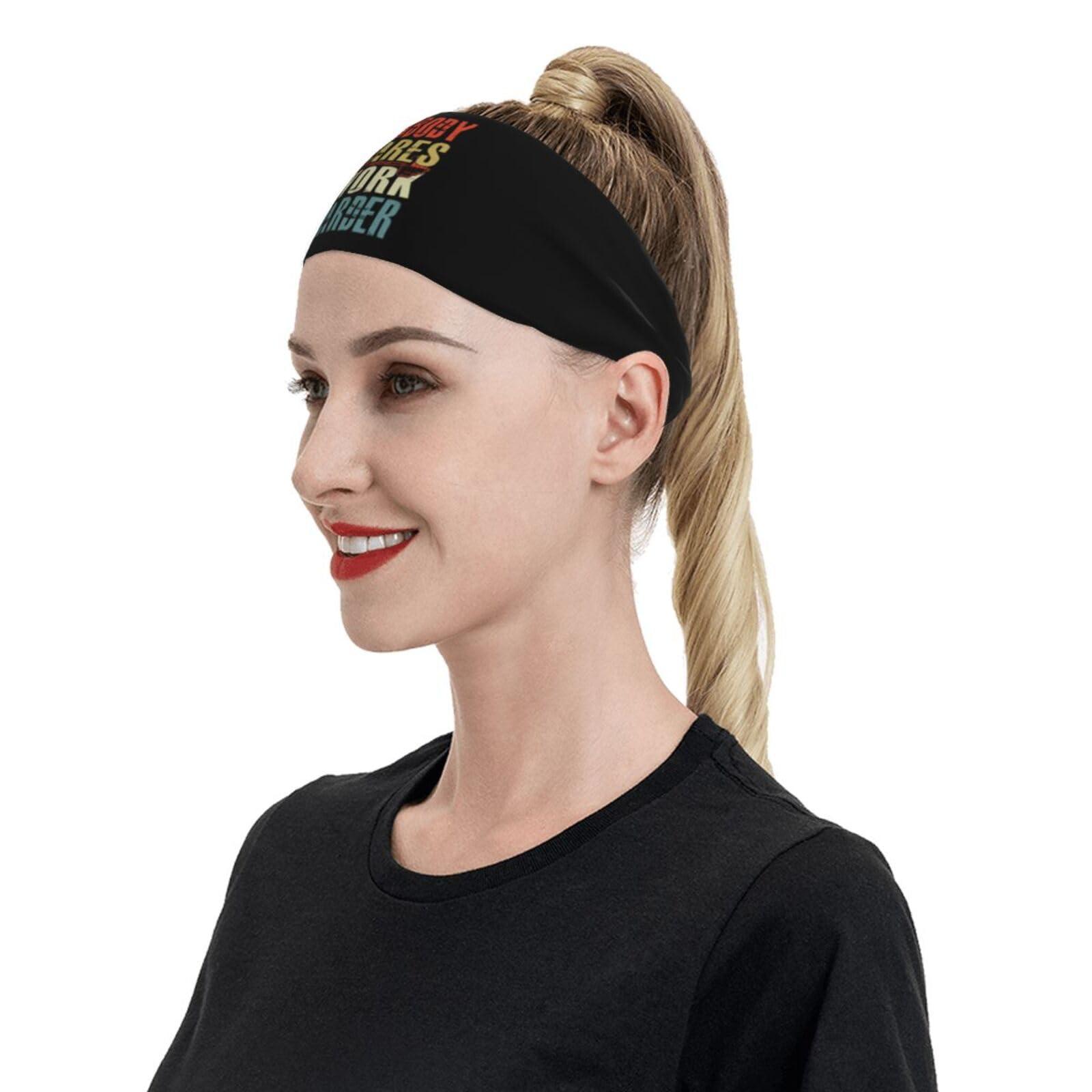 KOSPOGO Nobody Cares Work Harder Headbands for Women Men Sports Headband Outdoor Interior Breathable Sports Wicking Hair Ties Leisure Hair Bands