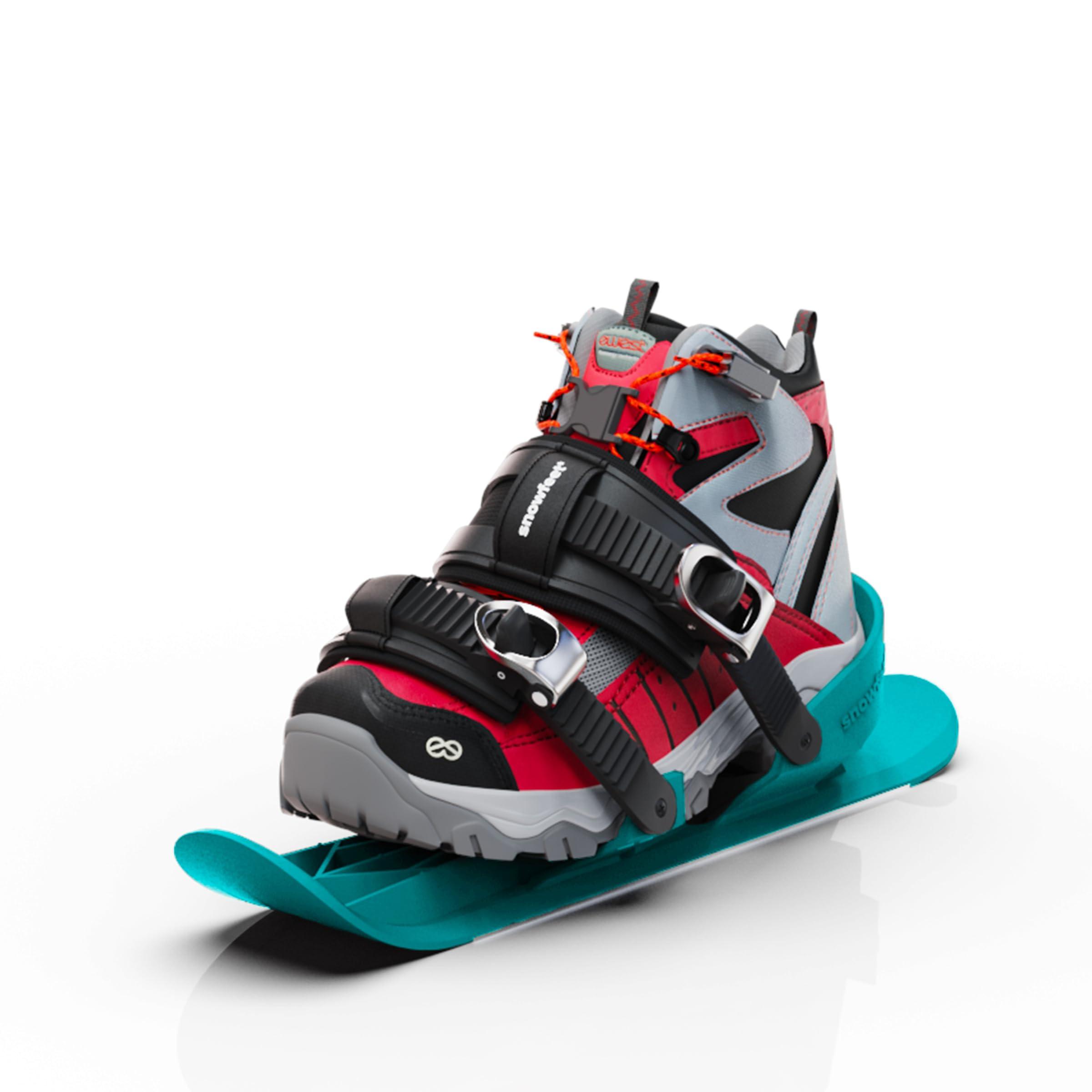 Snowfeet Snowfeet PRO - Mini Short Ski Skates for Snow | Skis for Winter Shoes | Short Snowskates Snowblades Skiboards | The Real Original (Turquoise)