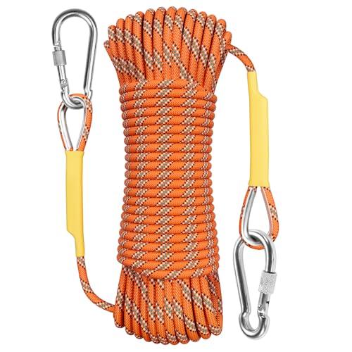X XBEN X XBEN Outdoor Climbing Rope 10M (32ft) Rock Climbing Rope, Escape Rope Climbing Equipment Fire Rescue Parachute Rope (32 Foot) - Orange