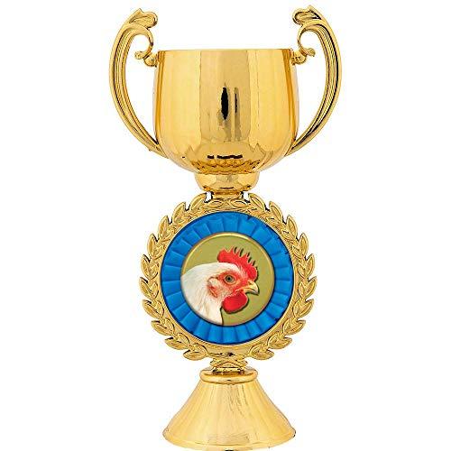 Crown Awards Crown Awards Personalized Chicken Trophy, 7.25\" Gold Cup Chicken Trophies with Free Custom Engraving 50 Pack