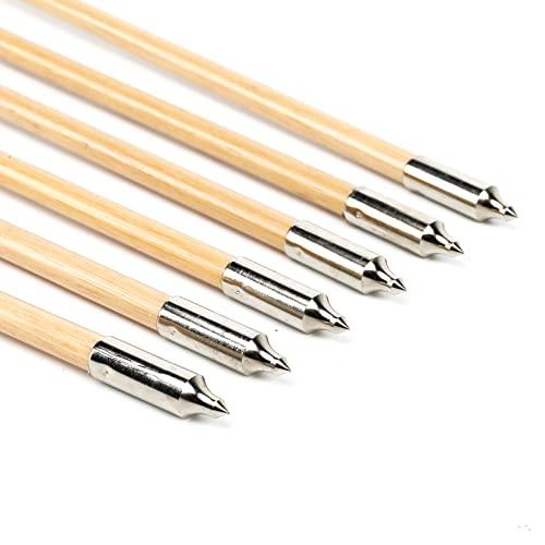 PG1ARCHERY PG1ARCHERY Archery Target Flu-Flu Arrows, 6 Pack Traditional Wooden Arrow 4 Feathers Fletching for Practice Targeting Hunting Yellow