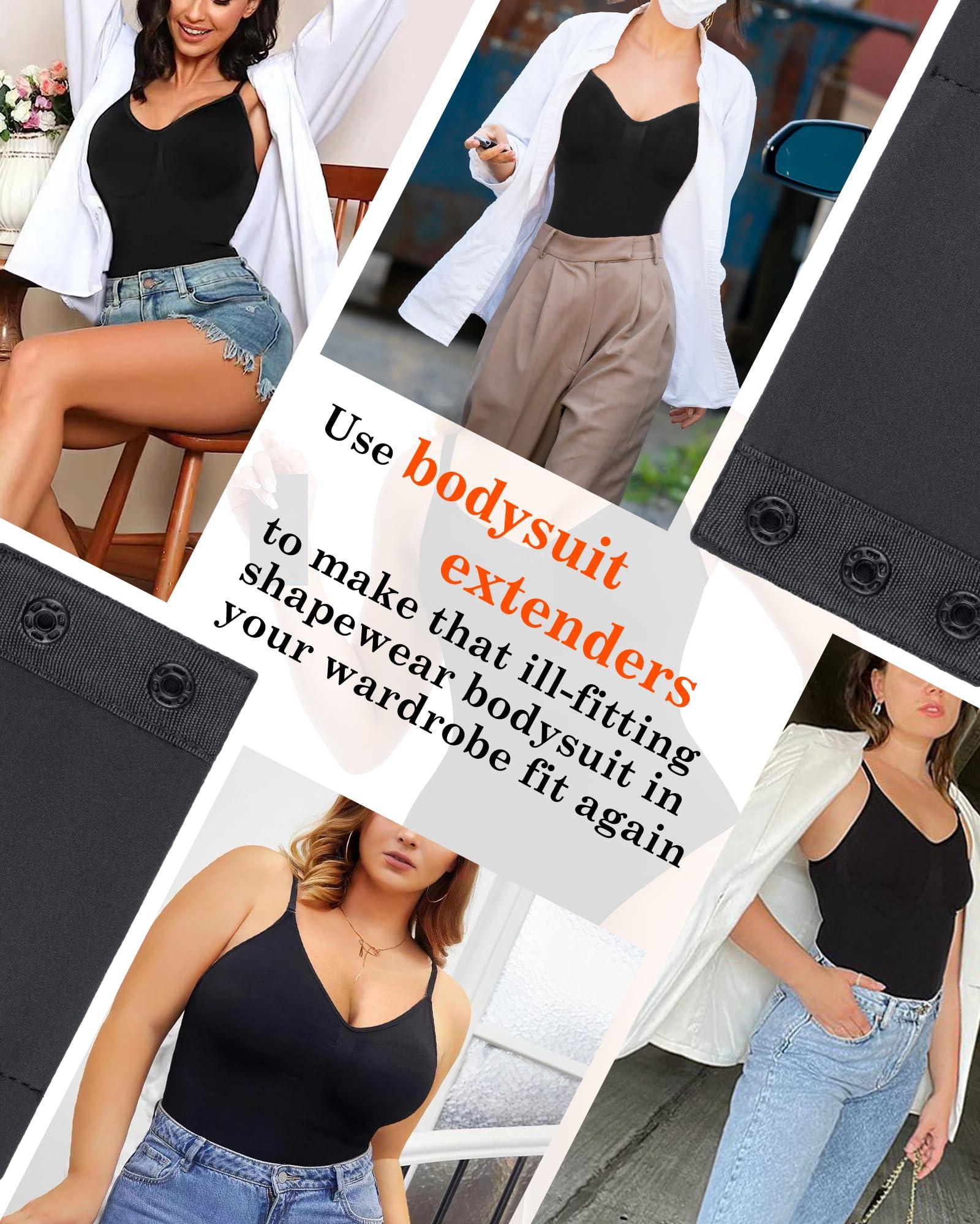 AHENCON AHENCON Bodysuit Extender 2 Snap For Women Adjustable Crotch Add 3" Length To Shapewear Bodysuit Crotch Extender