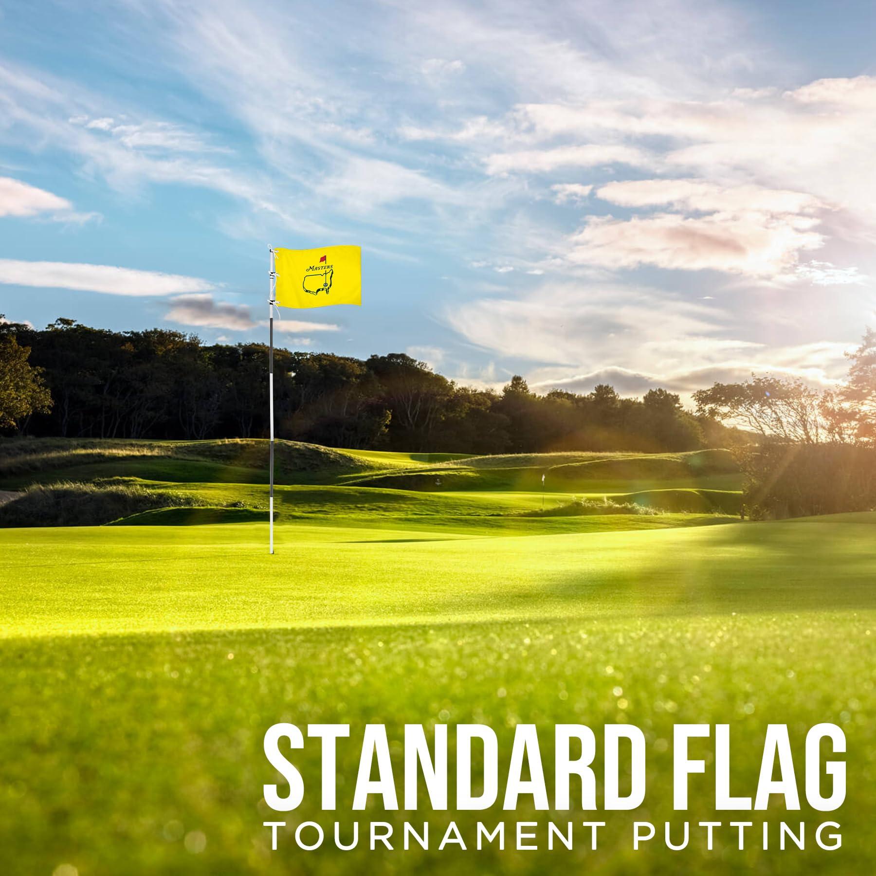 COGOLFING COGOLFING Golf Flag with Grommets, Double-Side Printed Augusta National Flag, 420D Nylon Golf Pin Flags, Putting Green Flags for Golf Course Driving Range Collection, 14\" H x 20\" L, Yellow