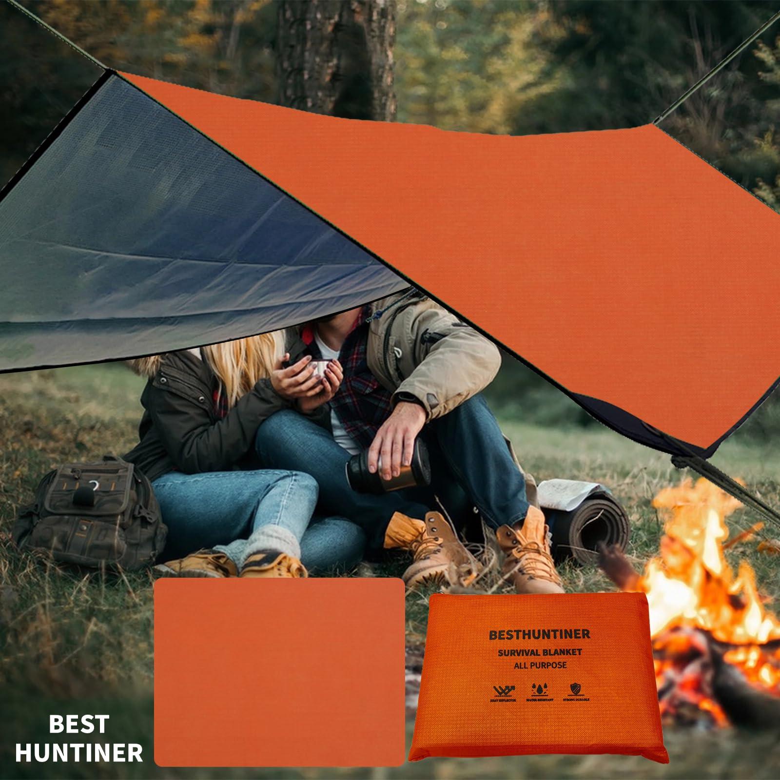 BESTHUNTINER BESTHUNTINER Heavy Duty Survival Blanket -Multifunctional Reflective Tarp Thermal Blanket - 60\" x 83\" Waterproof Sandproof for Camping Hiking Outdoors Multifunctional Emergency Blanket