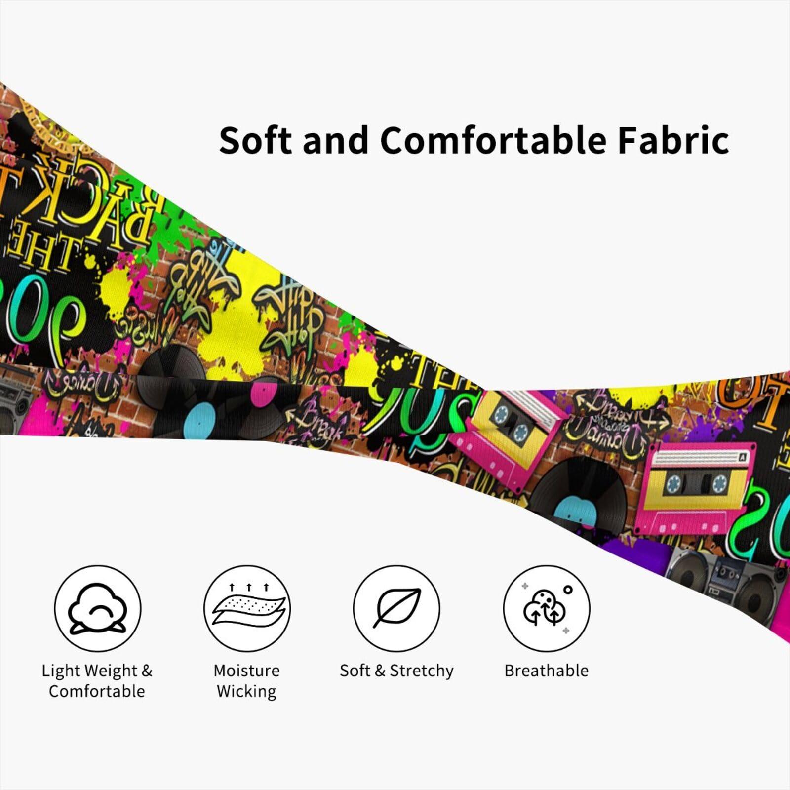 YSBYEIU Retro 80s 90s Headbands Fashion Sweatbands Sports Headband for Men Women Sweatband for Hiking Cycling, Working Out