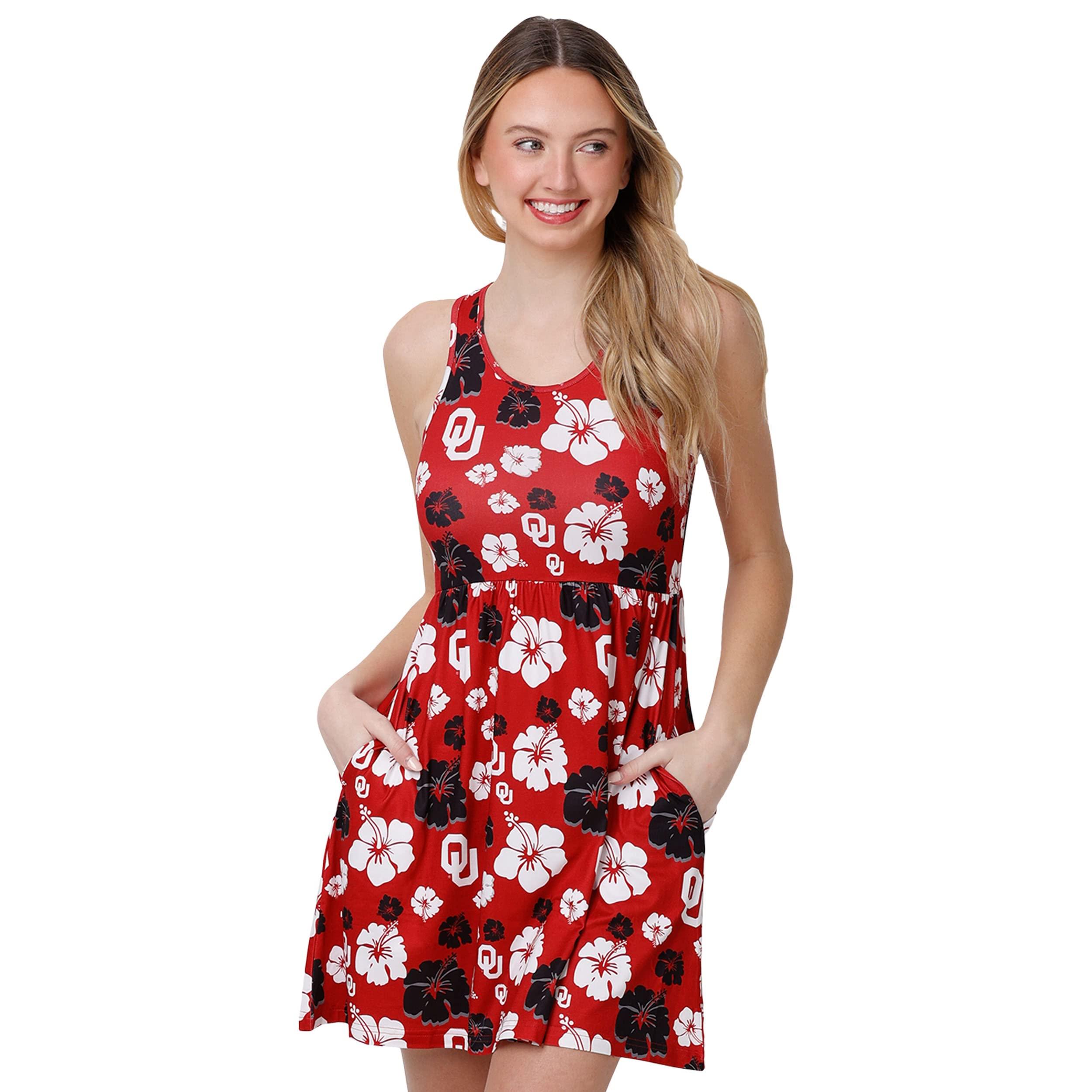 FOCO FOCO Oklahoma Sooners NCAA Womens Fan Favorite Floral Sun Dress