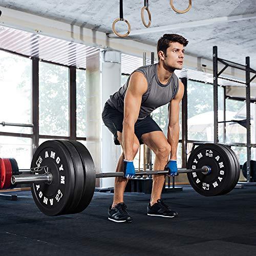 AMGYM AMGYM LB Bumper Plates Olympic Weight Plates, Bumper Weight Plates Steel Insert, Strength Training Pair
