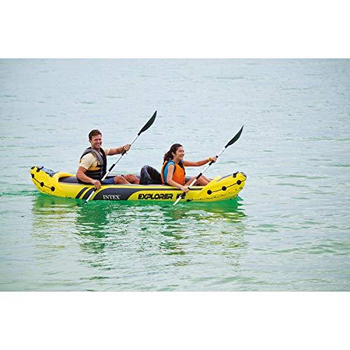 Intex Intex Explorer K2 Yellow 2 Person Inflatable Kayak with Aluminum Oars & Air Pump