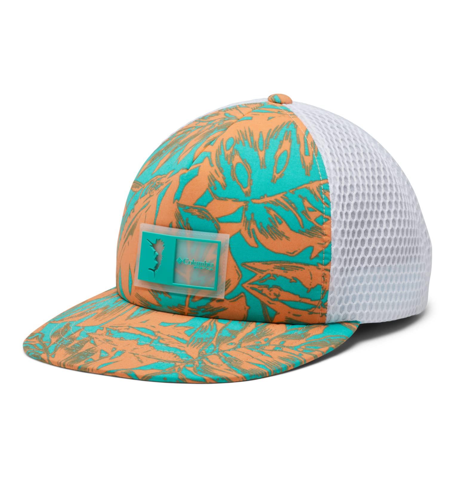 Columbia Columbia Unisex PFG Floating Flat Brim Snap Back, Electric Turquoise Hawaiian Throwback, One Size