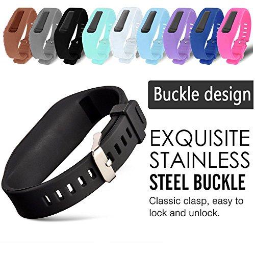QGHXO Buckle Bracelet for Fitbit One, Replacement Silicone Band with Chrome Watch Clasp and Fastener Buckle for Fitbit One