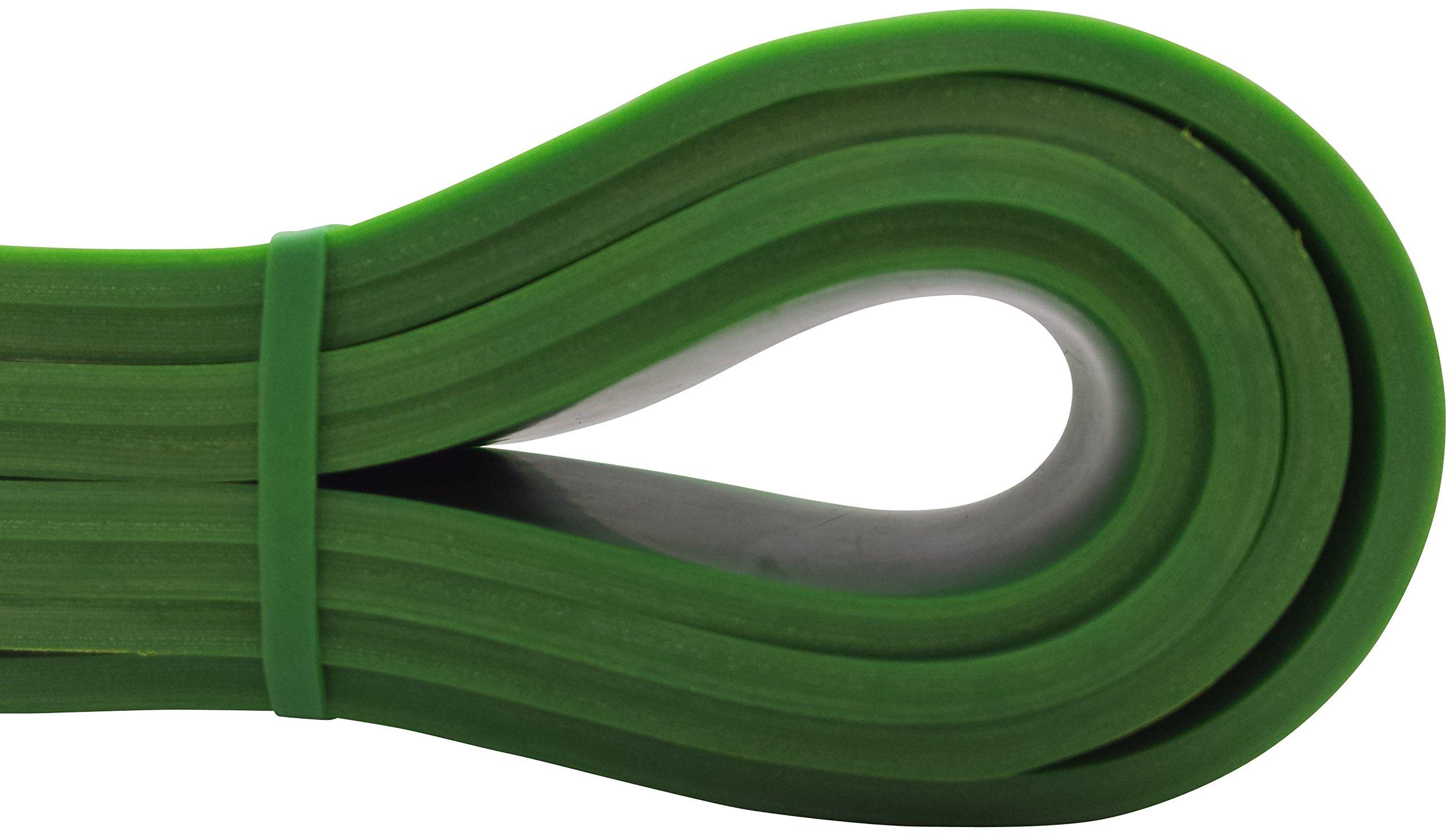 MummyFit MummyStrength Resistance Bands for Men and Women. The Best Stretch Band for Pull Up Exercise and Powerlifting. Works with Any Pull Up Bar or Station. Single Band. Workout Guide Included (Green)